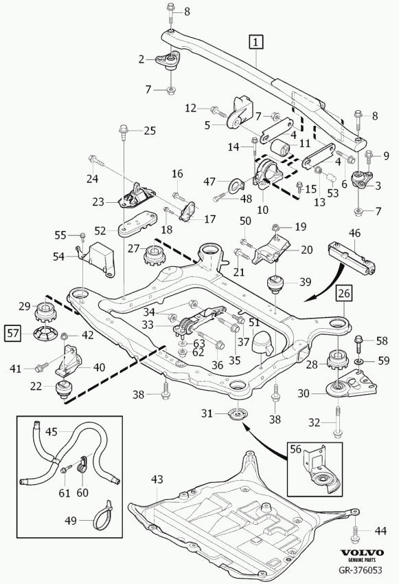 Volvo 30680750 - Подушка, опора, подвеска двигателя unicars.by