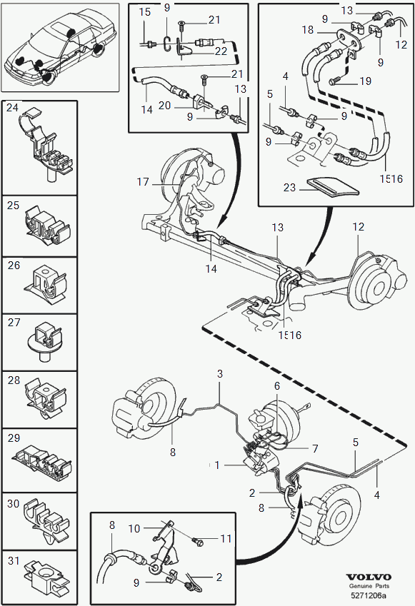 Volvo 3516568 - Тормозной шланг unicars.by