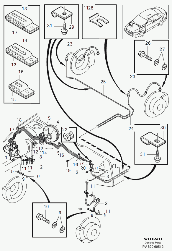 Volvo 31329116 - Тормозной шланг unicars.by