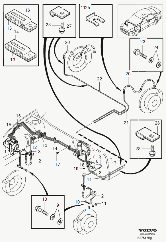 Volvo 31329115 - Тормозной шланг unicars.by