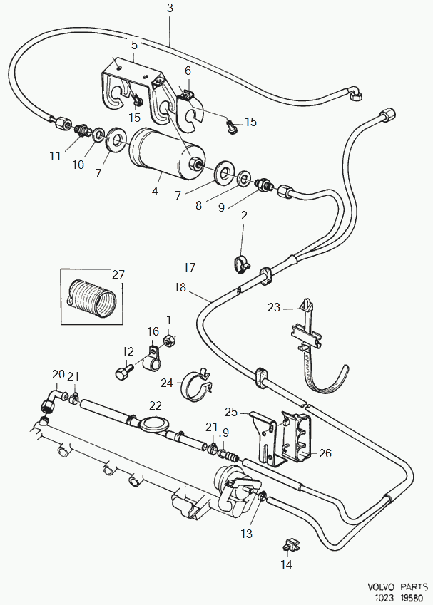 Volvo 3473308 - Топливный фильтр unicars.by