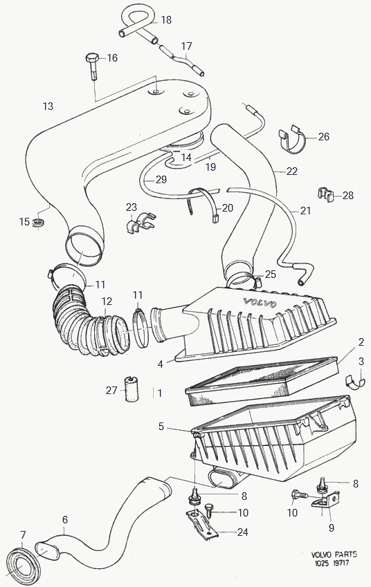 Volvo 3434495 - Воздушный фильтр, двигатель unicars.by