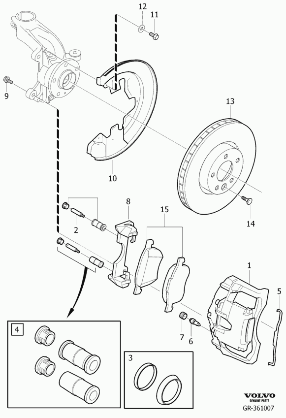 Volvo 30671591 - Комплект направляющей гильзы, тормозной поршень unicars.by