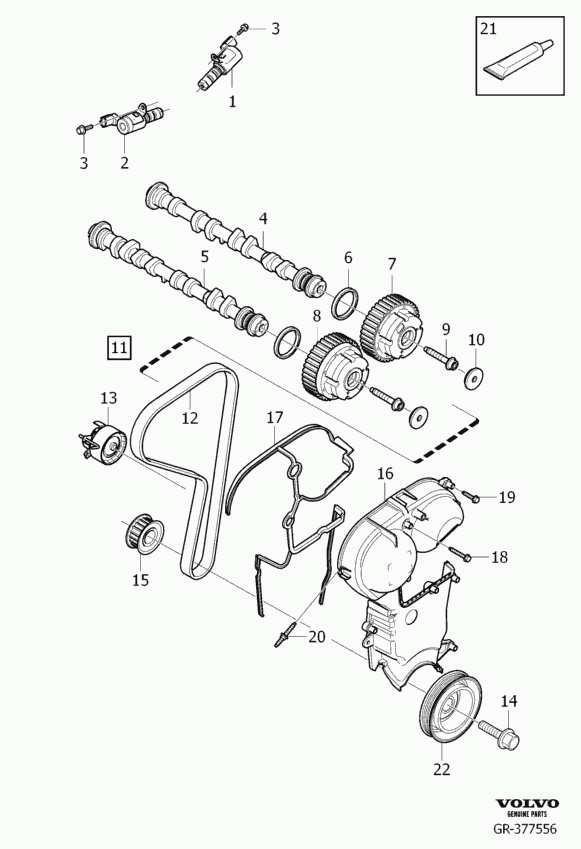 Volvo 30711665 - Натяжной ролик, зубчатый ремень ГРМ unicars.by