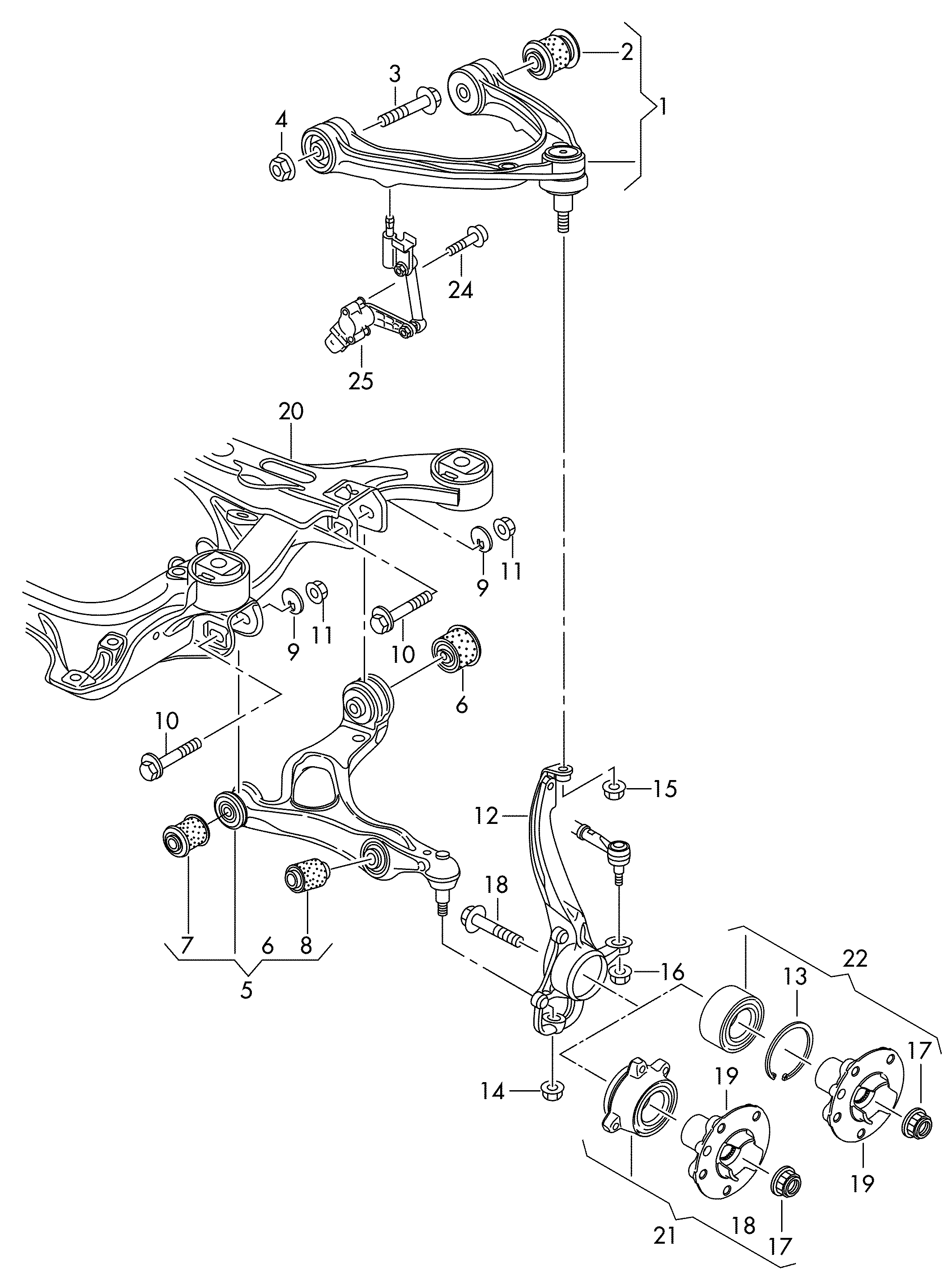 Porsche 7P0407151E - Рычаг подвески колеса unicars.by