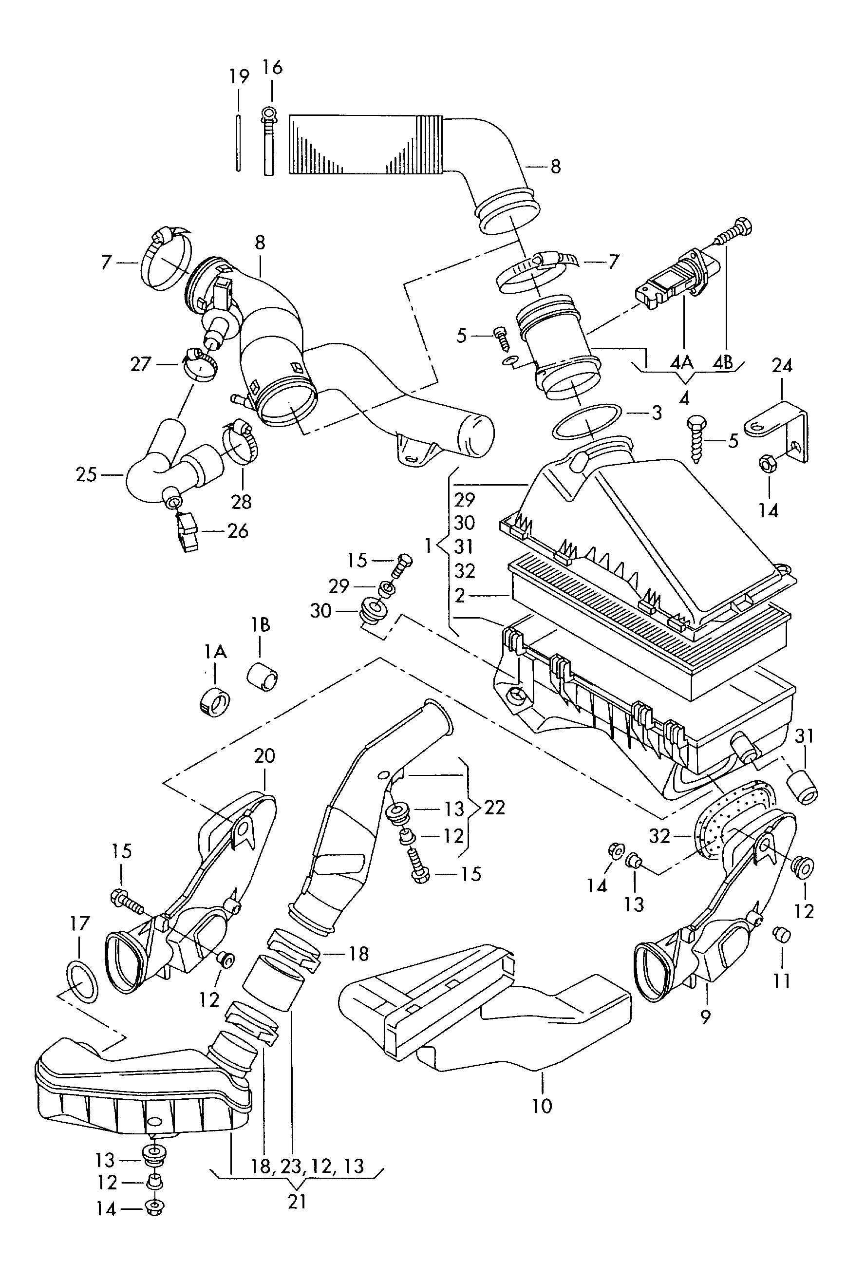 VAG 1J0 129 620 A - Воздушный фильтр, двигатель unicars.by