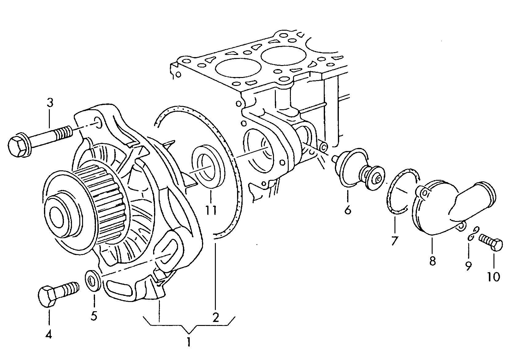 Skoda 069 121 113 - Термостат охлаждающей жидкости / корпус unicars.by