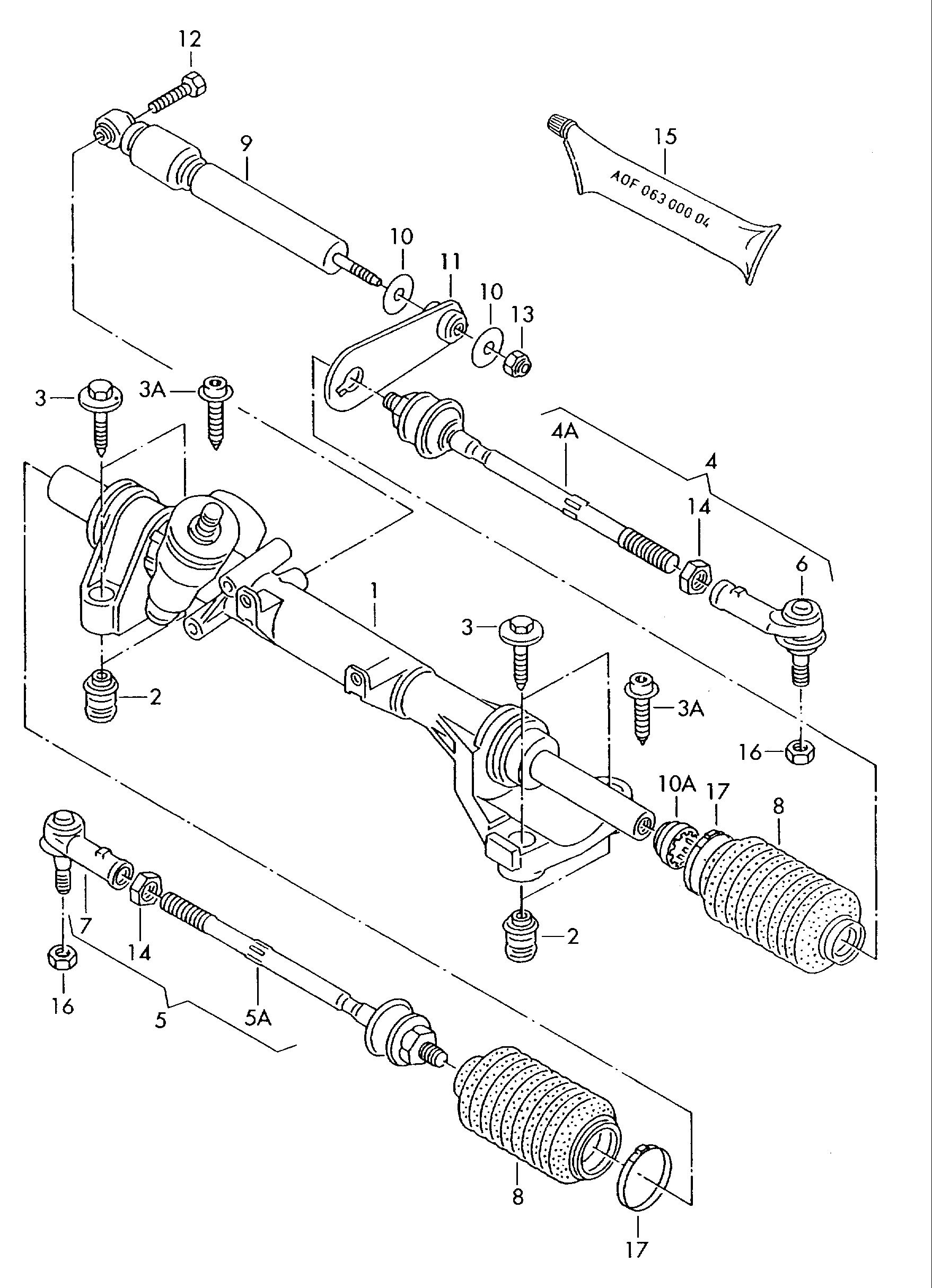 VW 701419061D - Рулевой механизм, рейка unicars.by