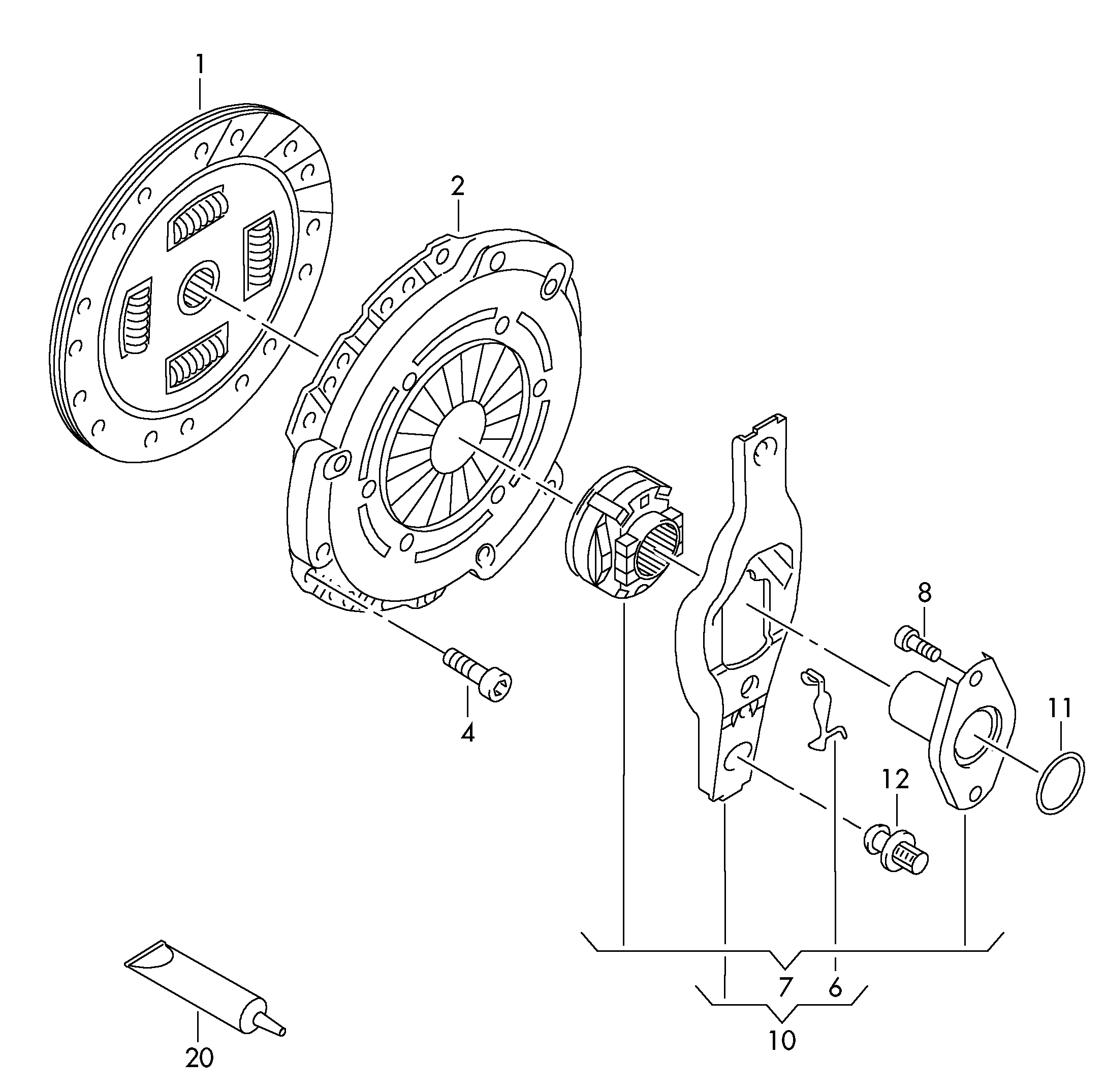 AUDI 04E 198 141 X - Комплект сцепления unicars.by