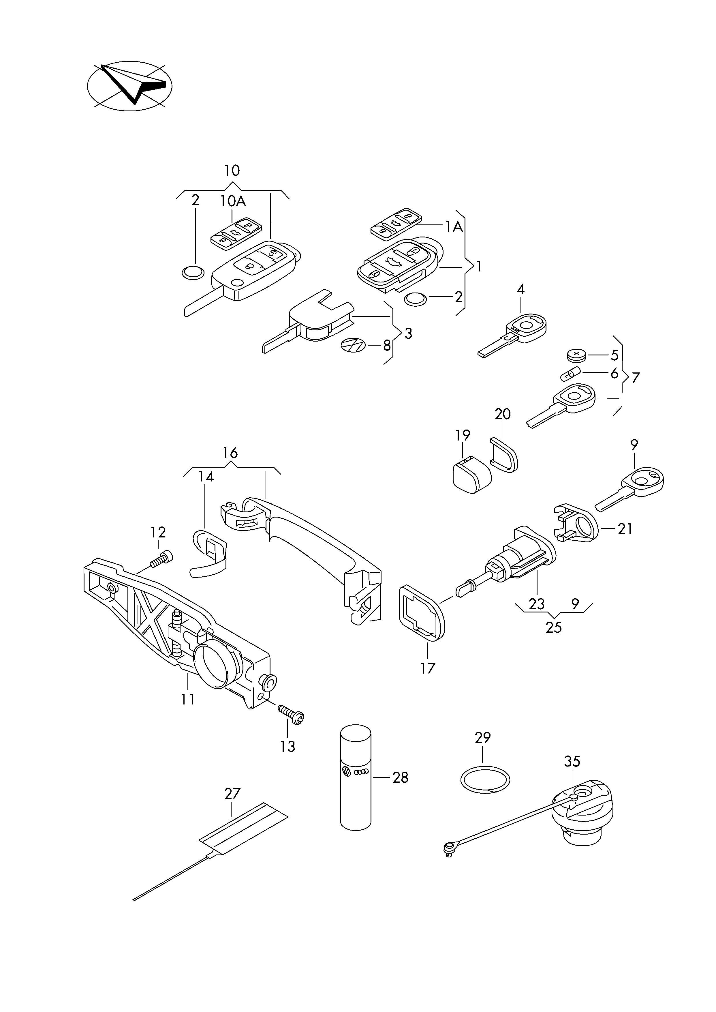 VAG 5K0 837 202Q - Корпус передатчика, центральный замок unicars.by