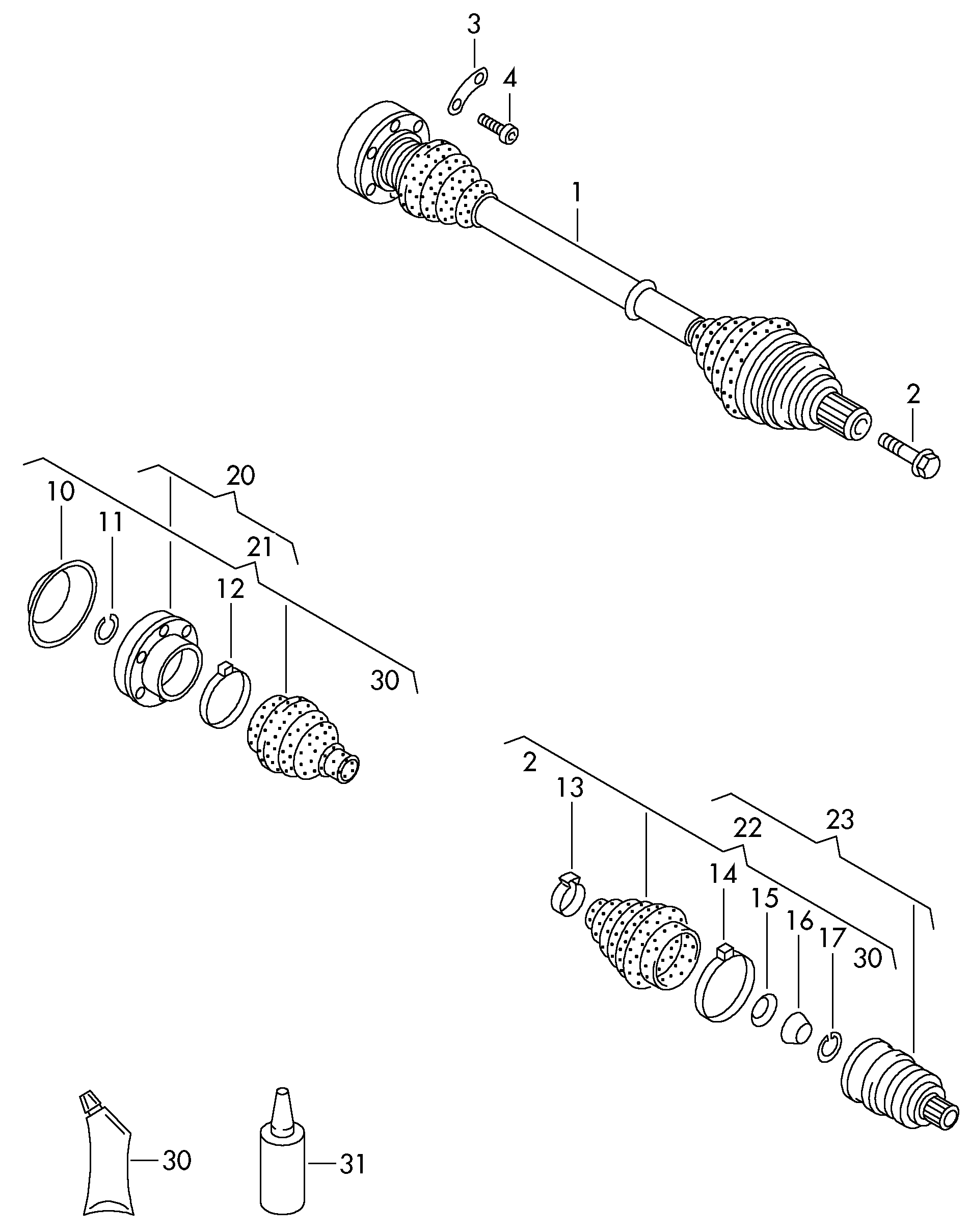 VAG JZW498340JX - Шарнирный комплект, ШРУС, приводной вал unicars.by