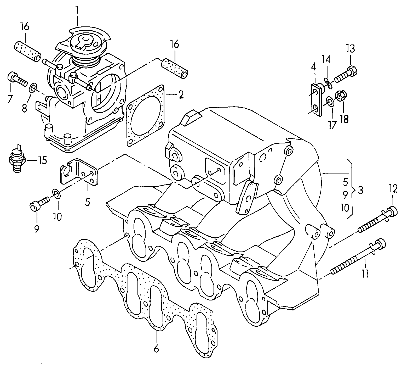 VW 037 133 064 - Корпус дроссельной заслонки unicars.by