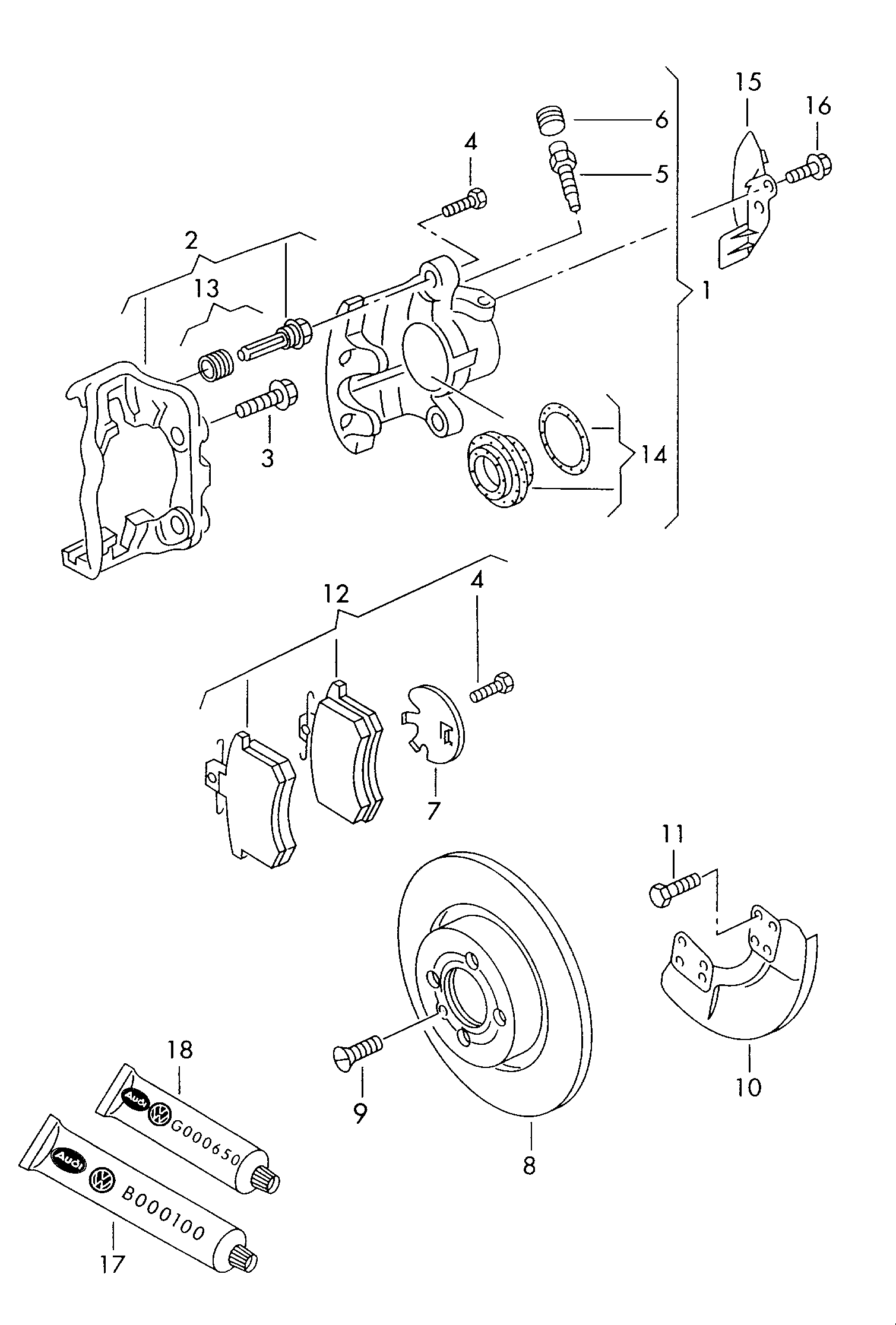 VW 357 698 151 B - Тормозные колодки, дисковые, комплект unicars.by