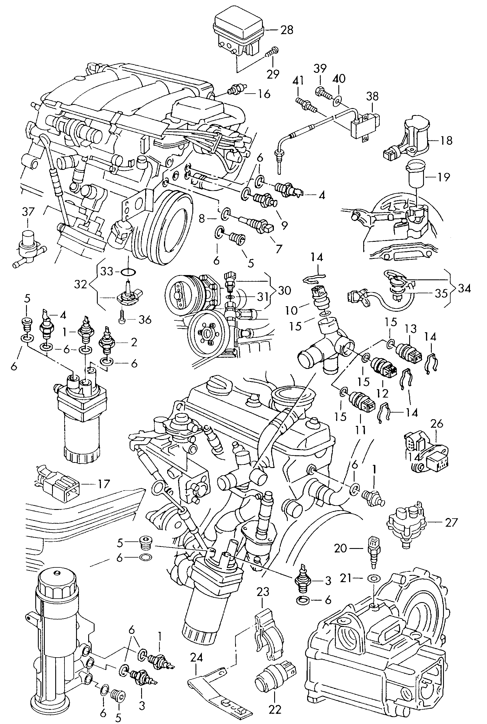 Porsche 357919501 - Датчик, температура охлаждающей жидкости unicars.by