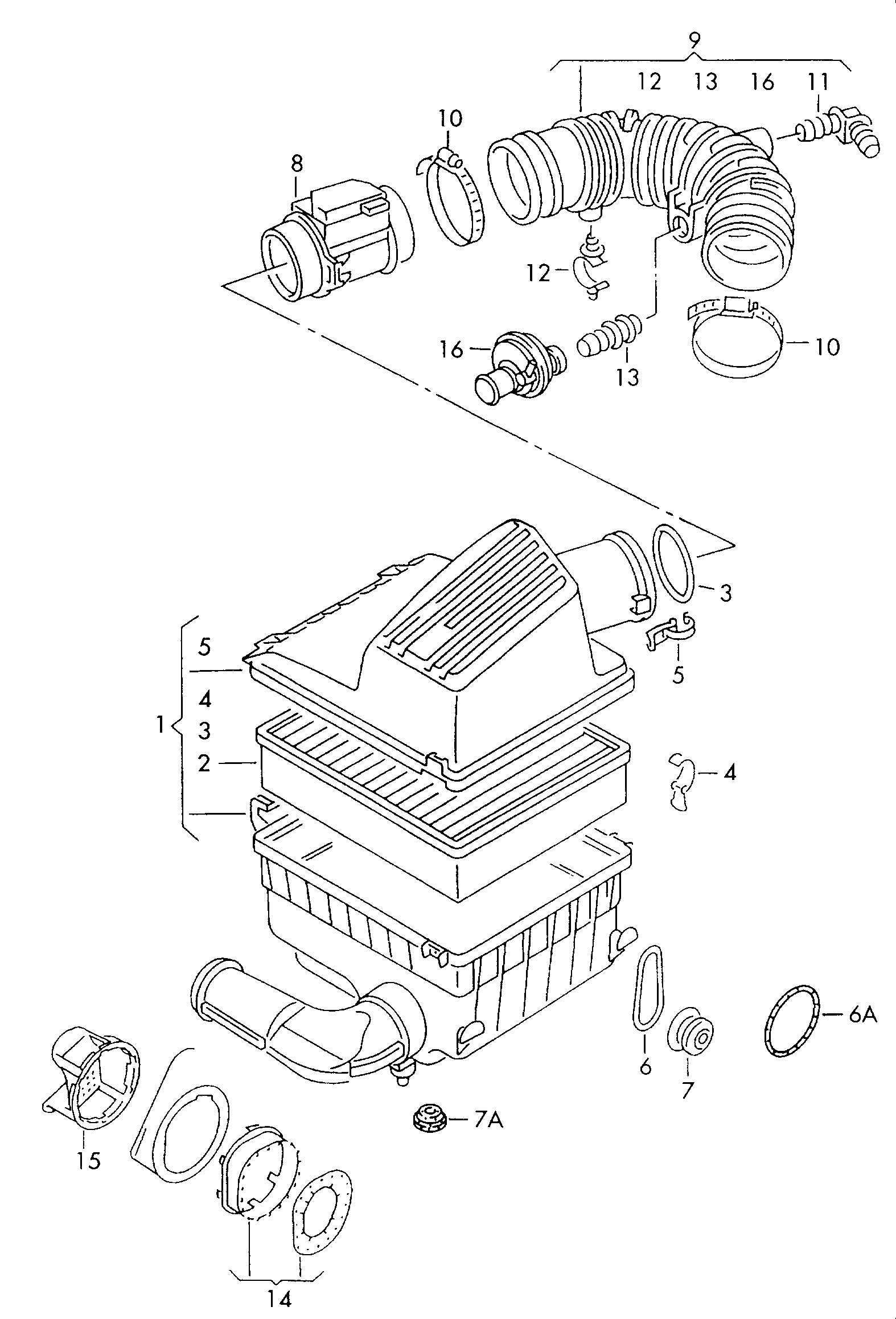 VAG 7M0 129 620 A - Воздушный фильтр, двигатель unicars.by