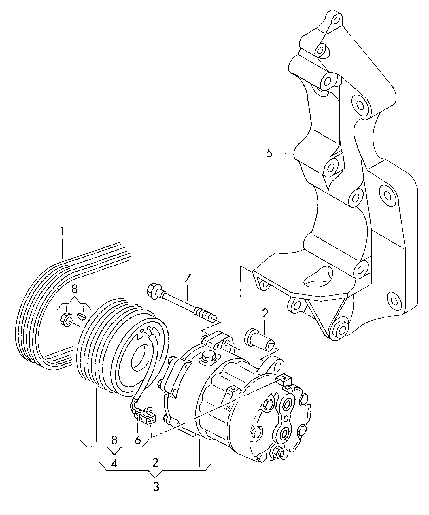 VW (FAW) 7M3 820 803 B - Компрессор кондиционера unicars.by