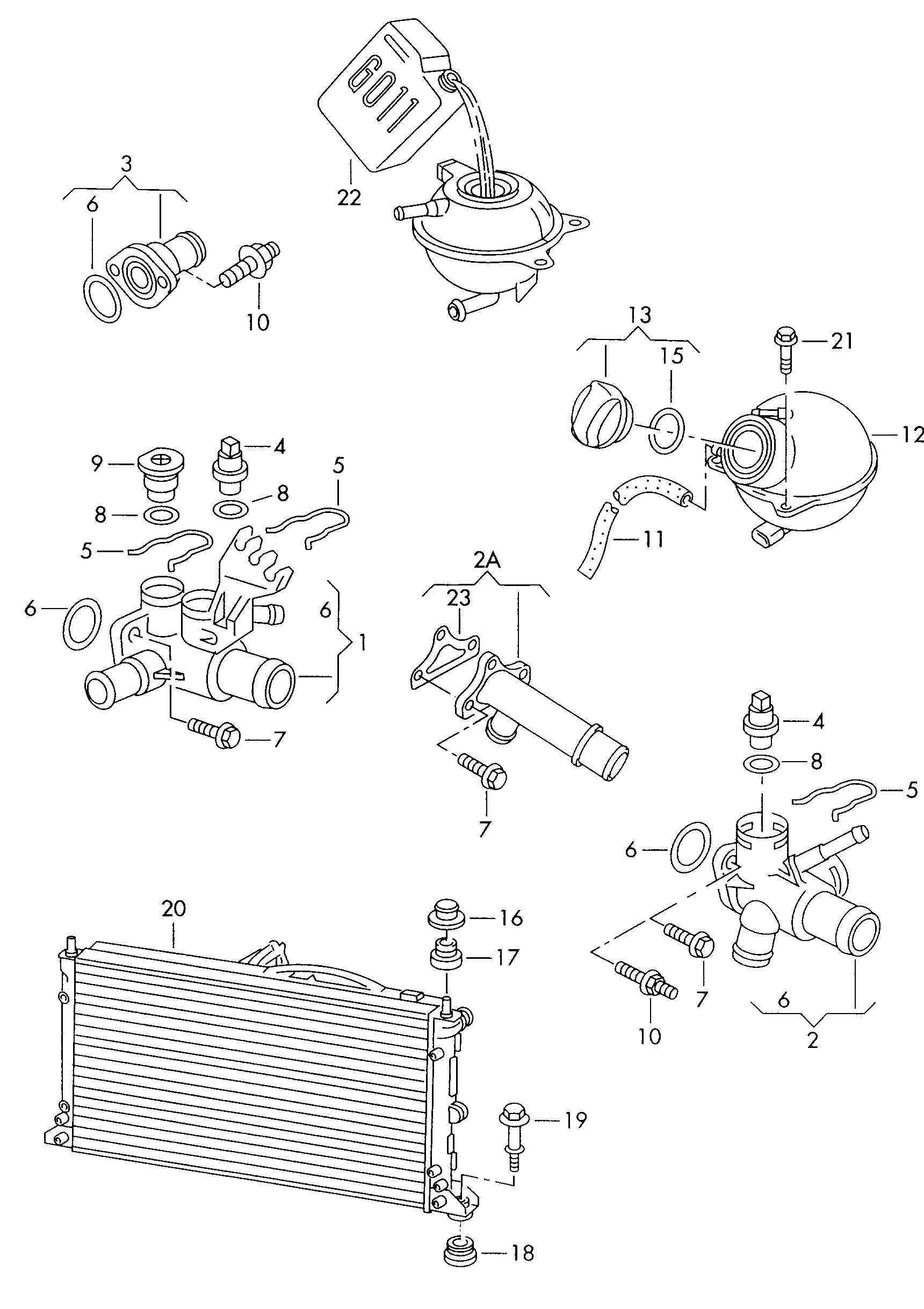 VW 357 121 140 - Пробка, фланец охлаждающей жидкости unicars.by