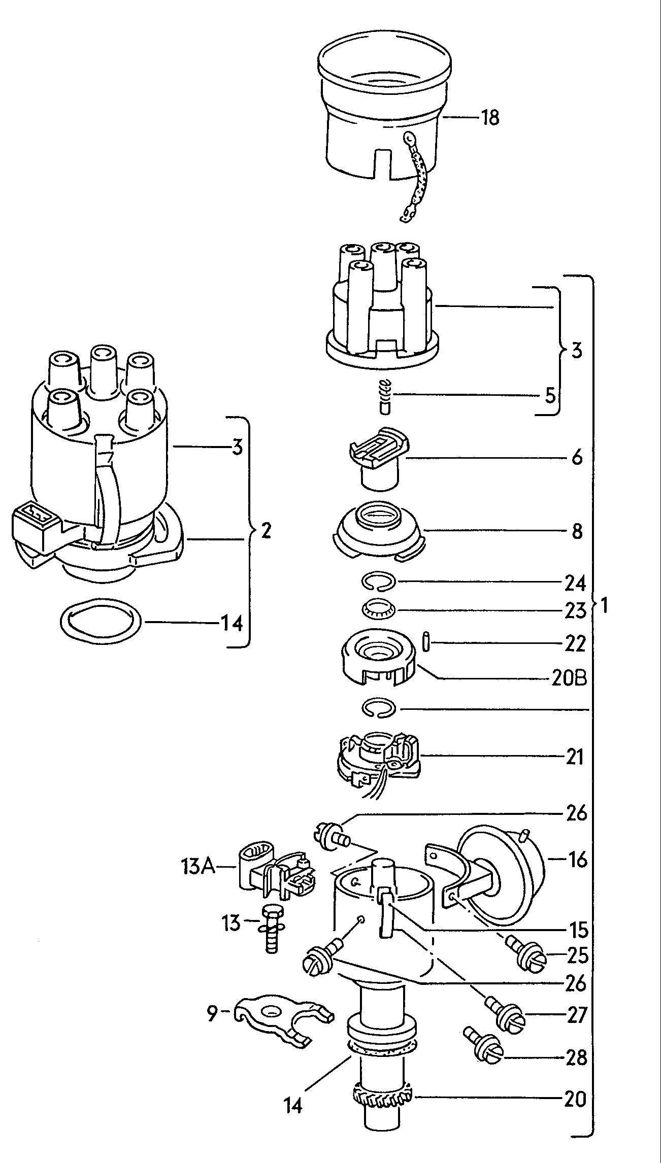 Skoda 051 905 207 - Крышка распределителя зажигания unicars.by