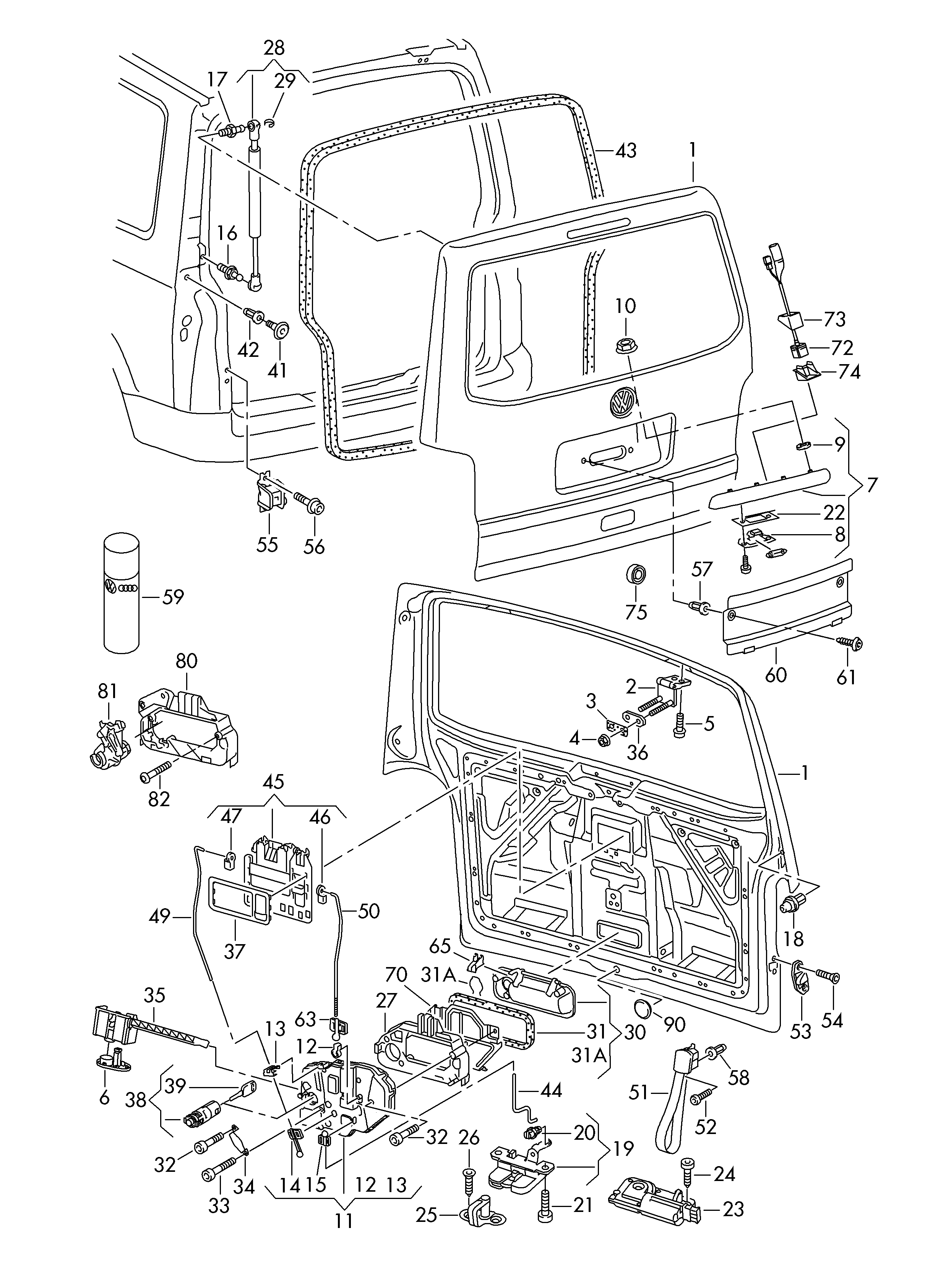 VAG 7H0 827 550 - Газовая пружина, упор unicars.by