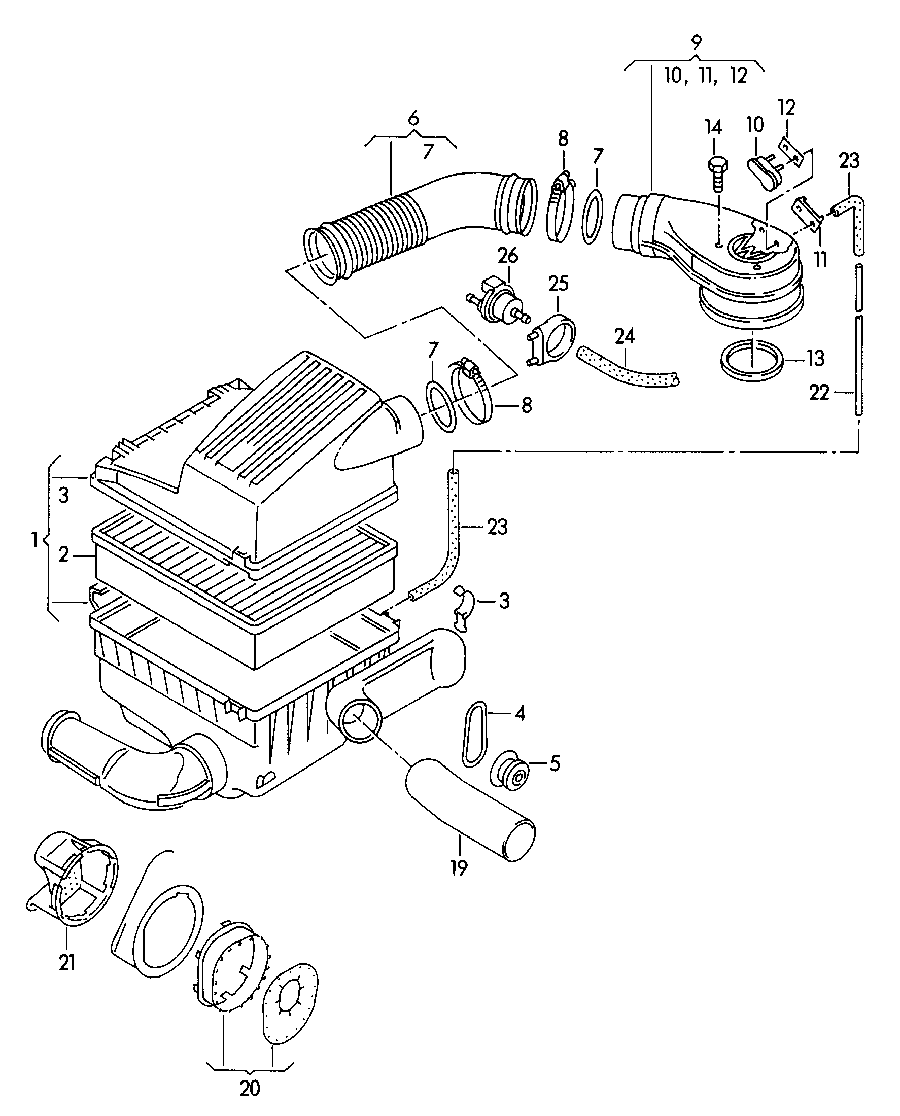 Skoda 1H0 129 620 - Воздушный фильтр, двигатель unicars.by