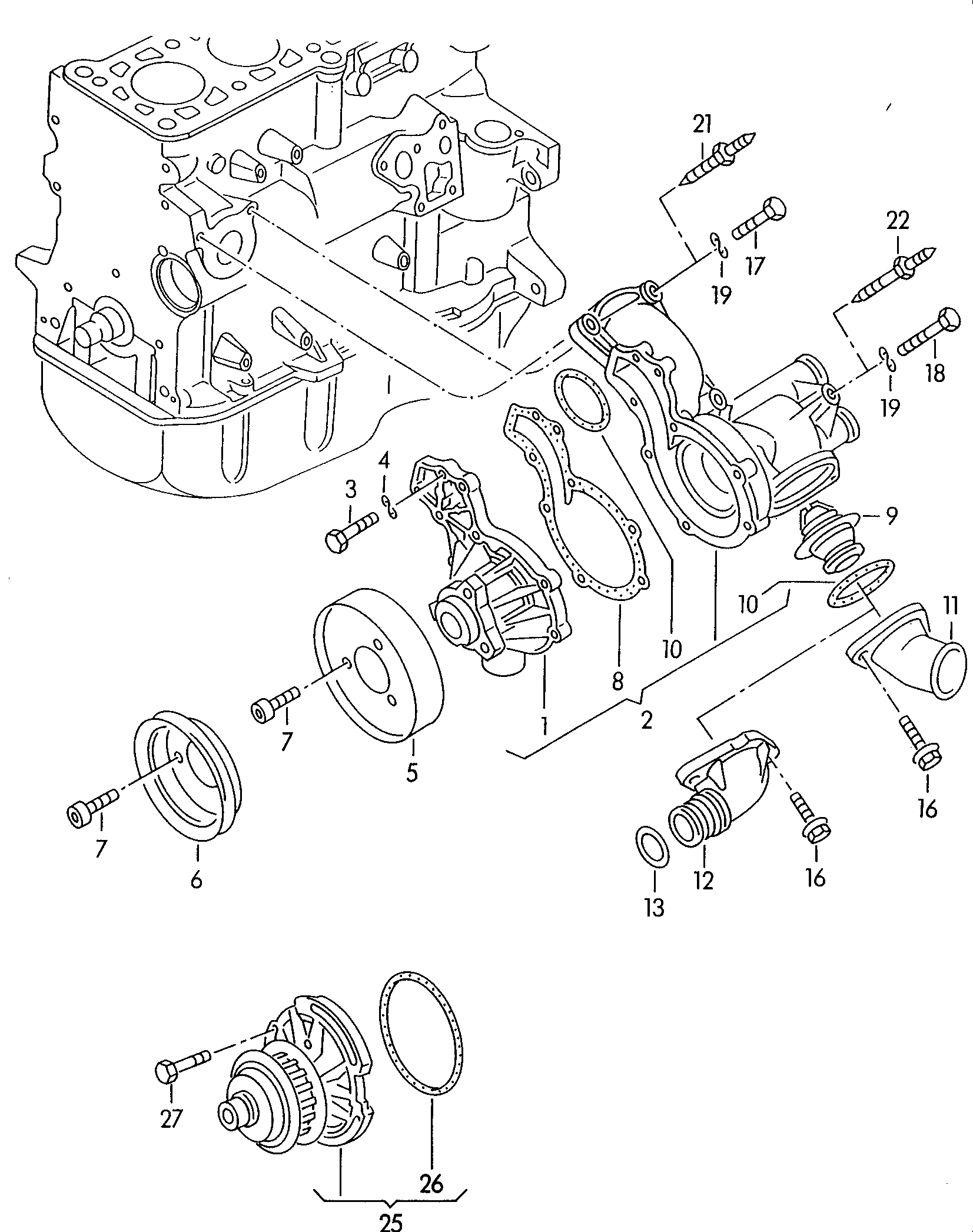 Seat 030 121 005 LX - Водяной насос unicars.by