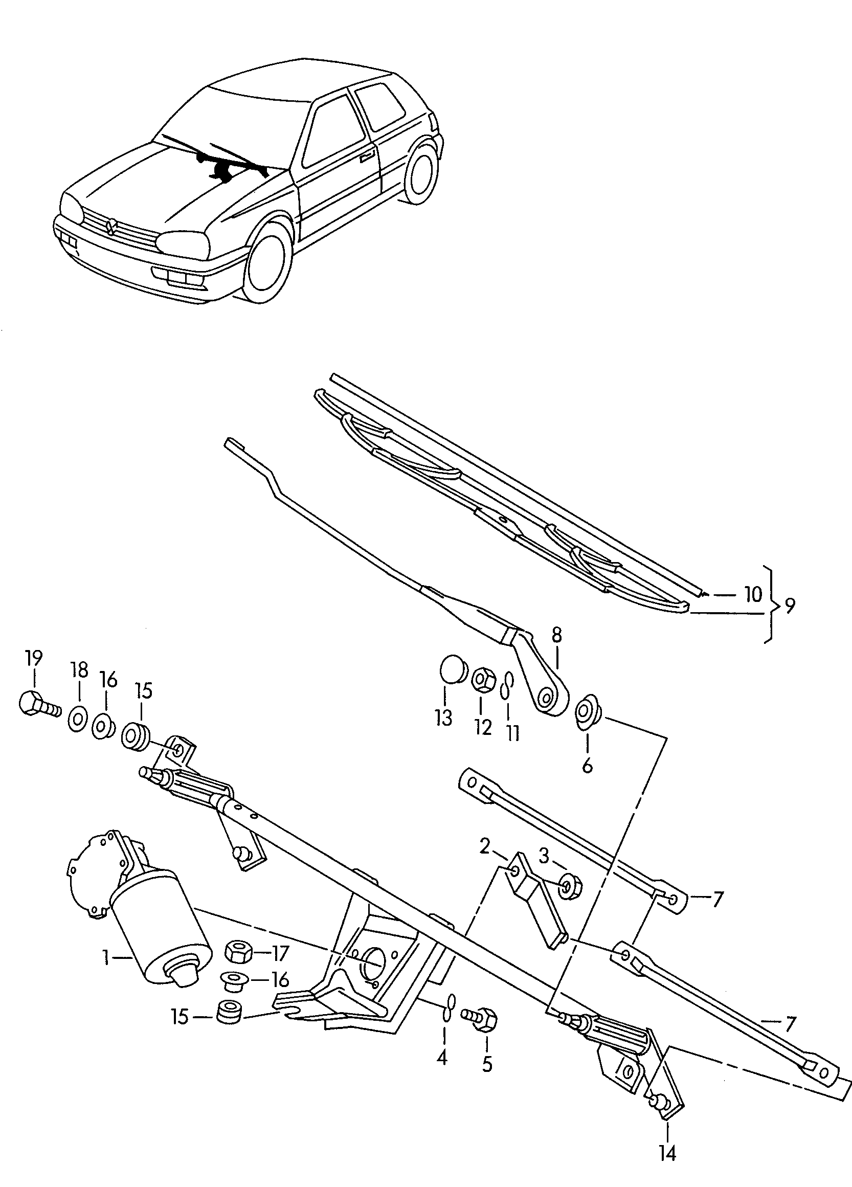 VW 1H0955427 - Щетка стеклоочистителя unicars.by