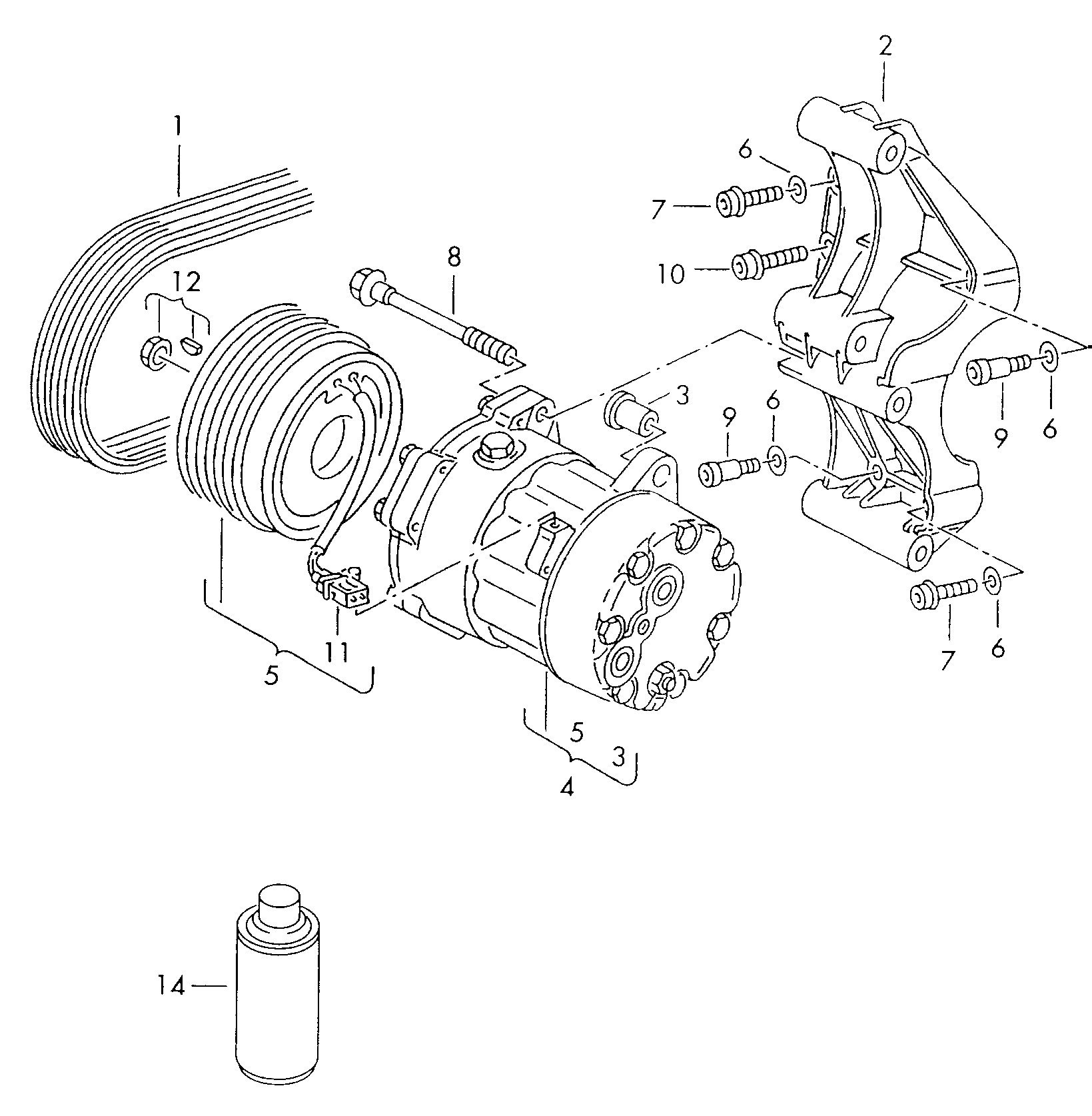 VW 1H0820803F - Компрессор кондиционера unicars.by