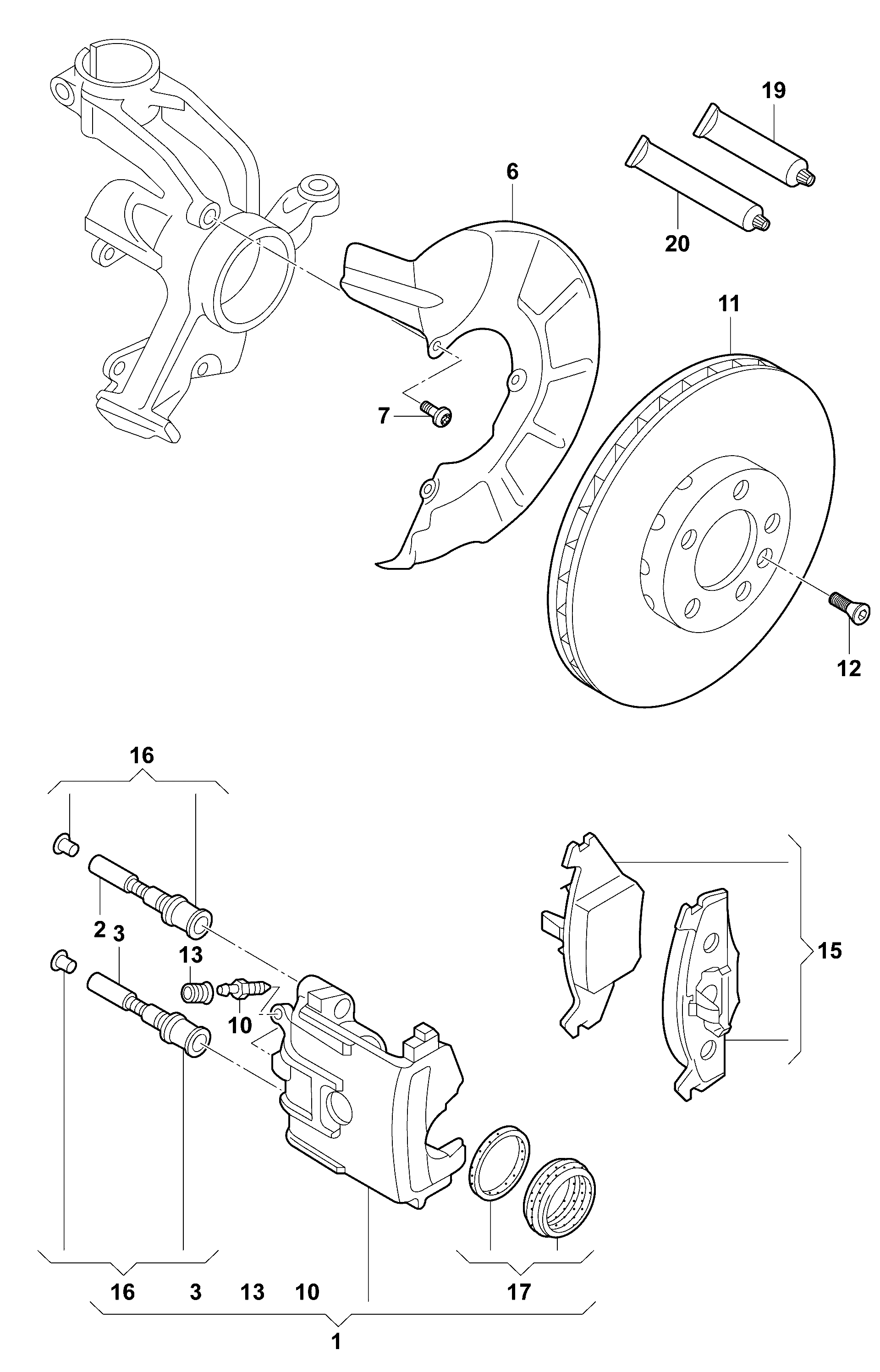 VW 6R0 698 151 A - Тормозные колодки, дисковые, комплект unicars.by