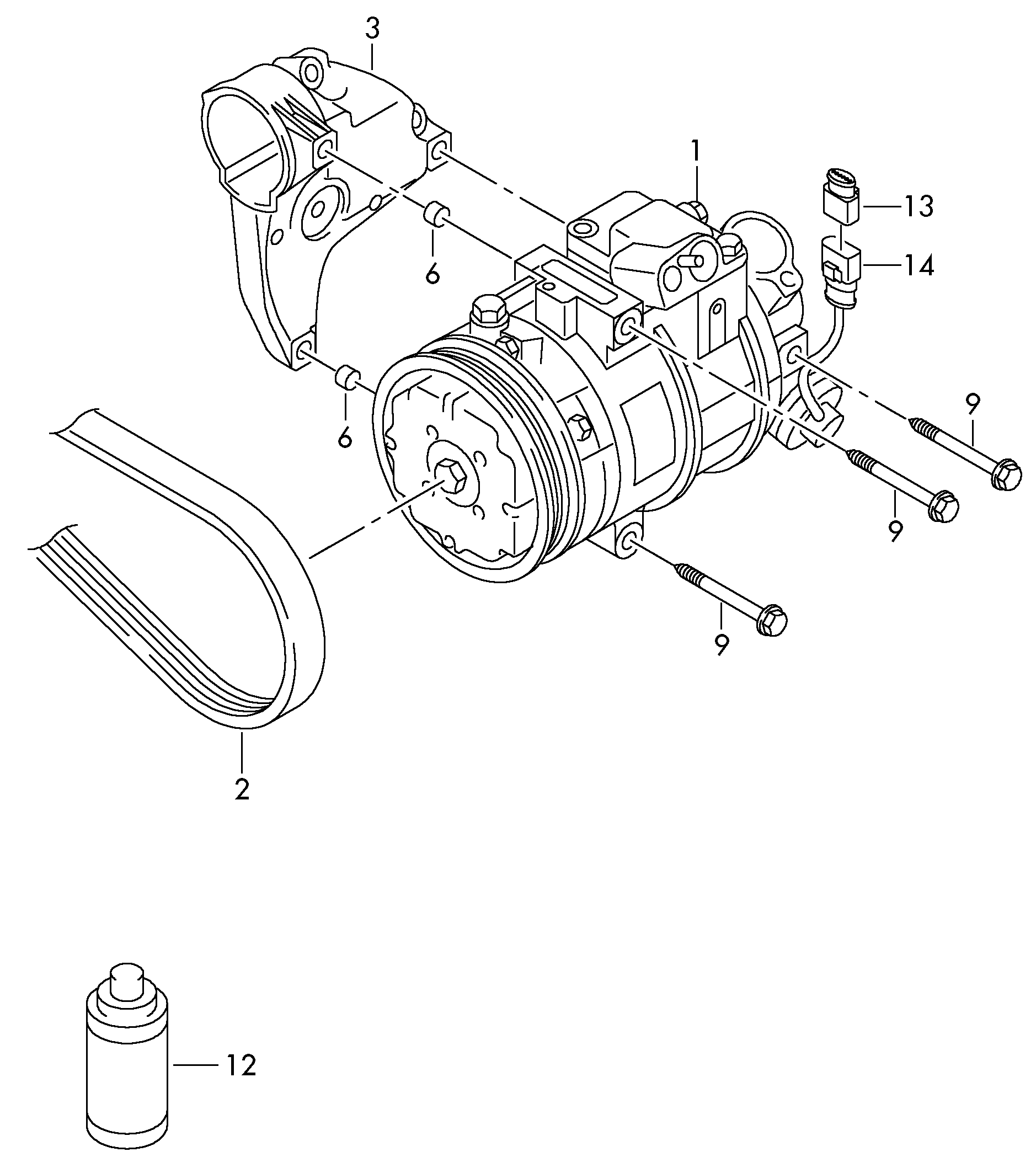 AUDI 6Q0 820 808 F - Компрессор кондиционера unicars.by