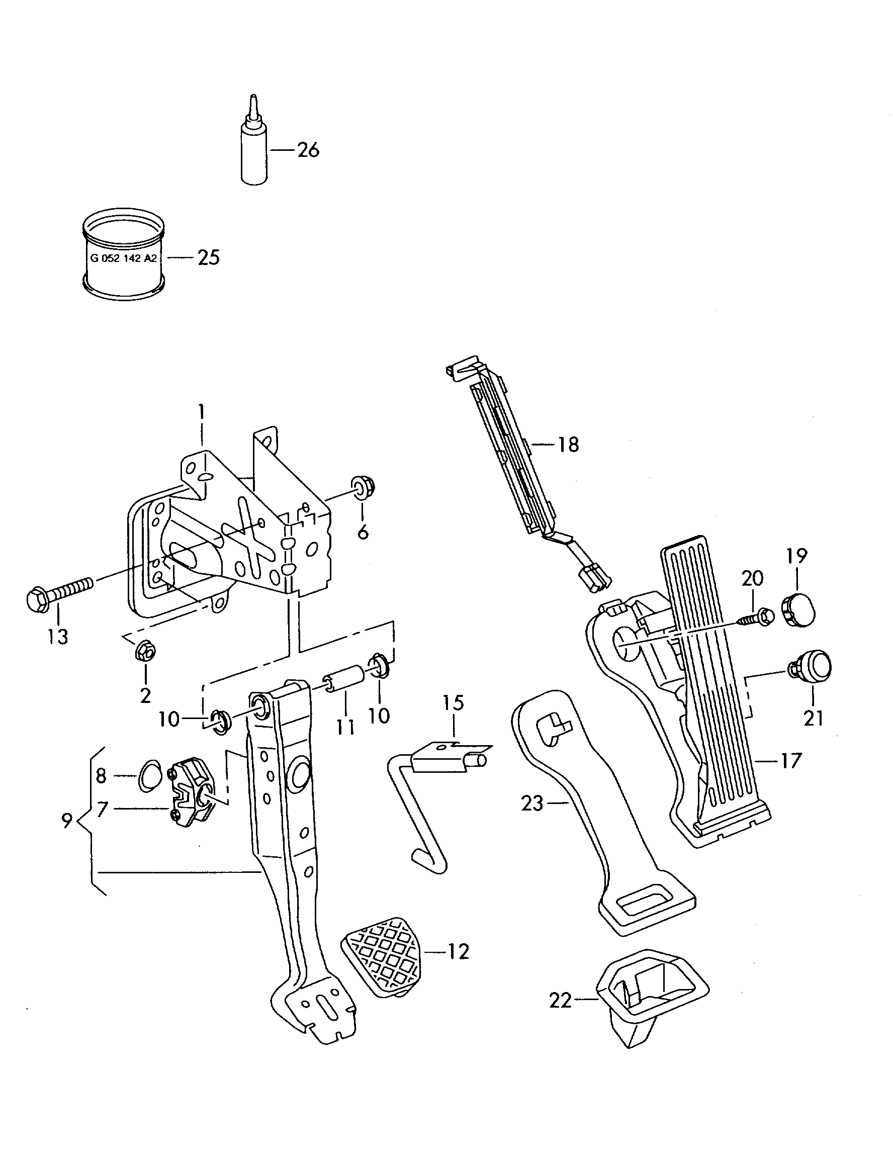 Skoda 1K1 721 503 L - Комплект педали управления подачей топлива unicars.by