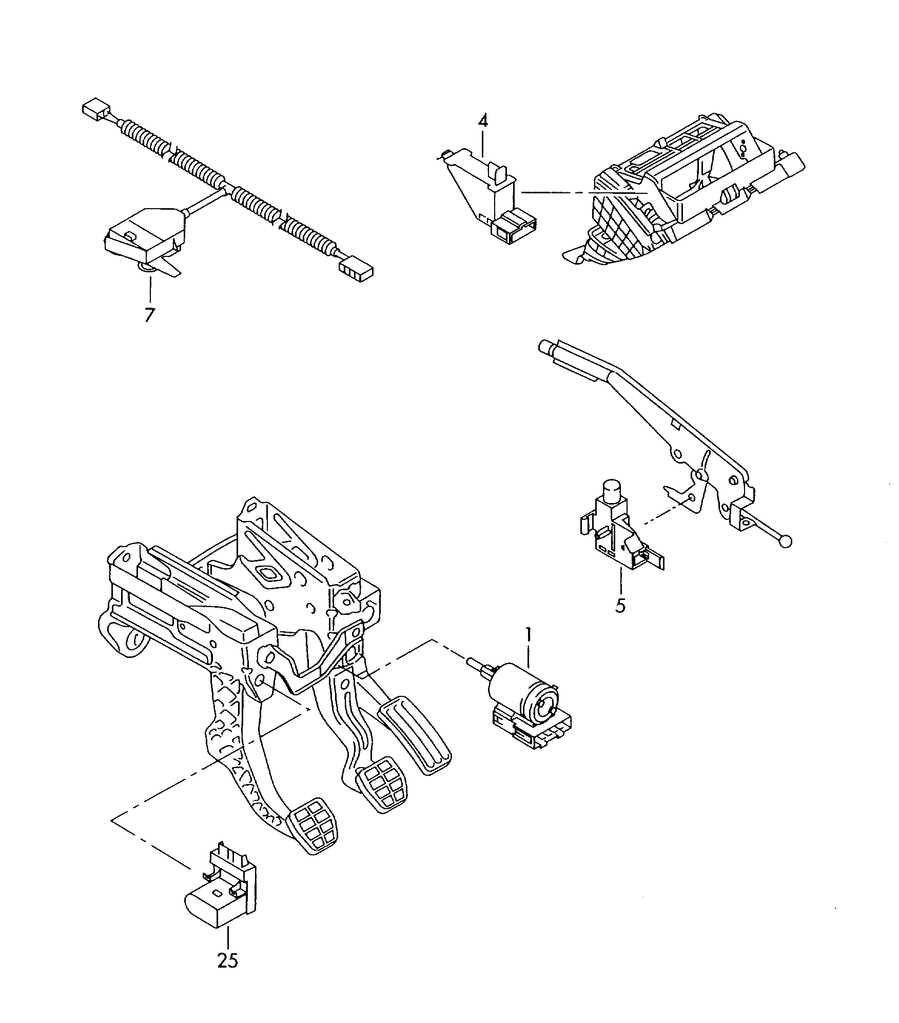 Skoda 1K0927810D - Выключатель, привод сцепления (Tempomat) unicars.by