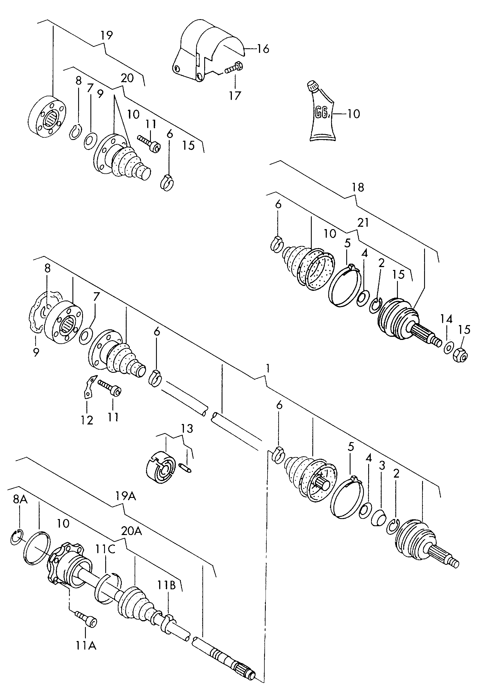 VW 1H0 407 417 - Шарнирный комплект, ШРУС, приводной вал unicars.by