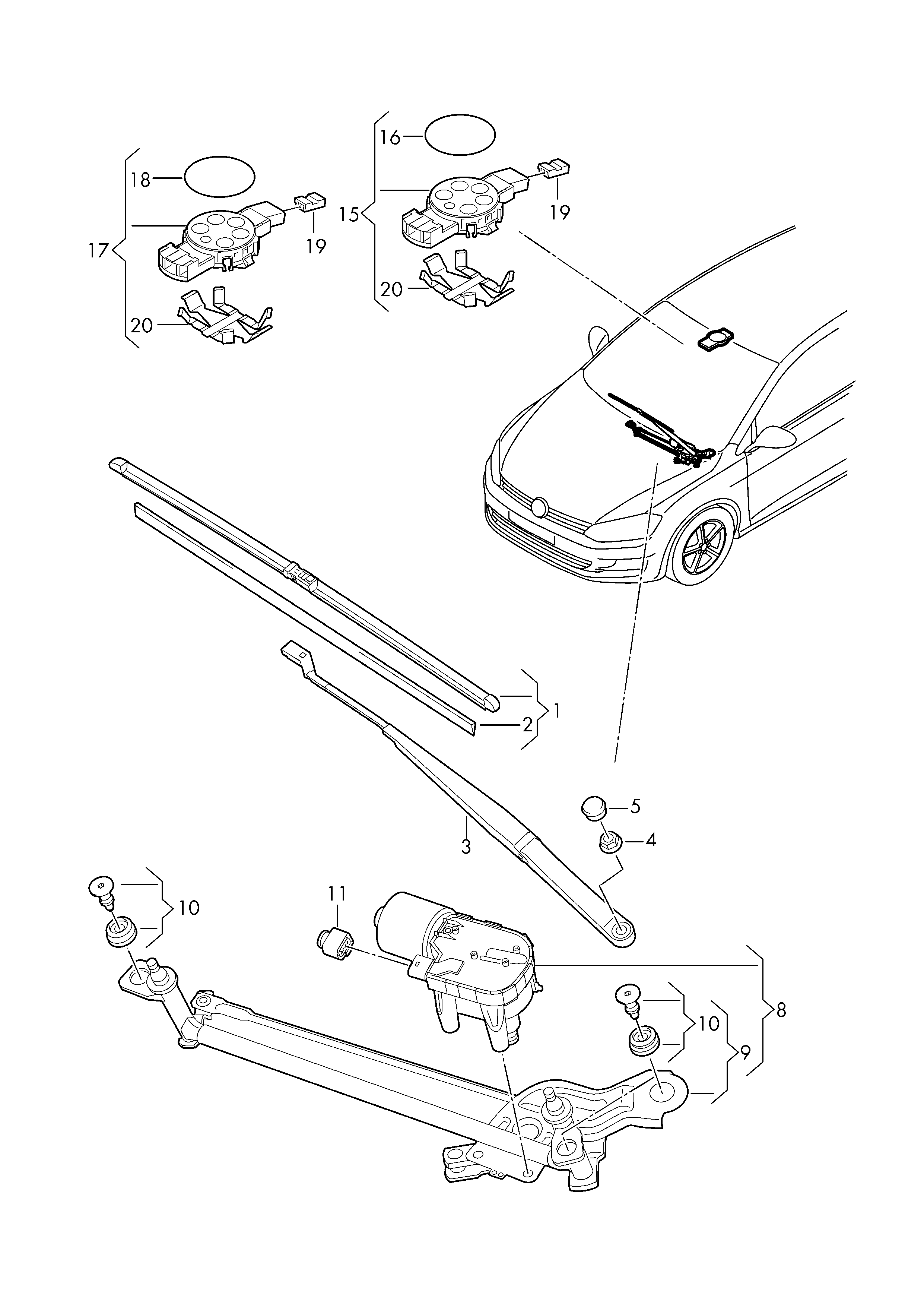 VW 5G1 998 002 - Щетка стеклоочистителя unicars.by