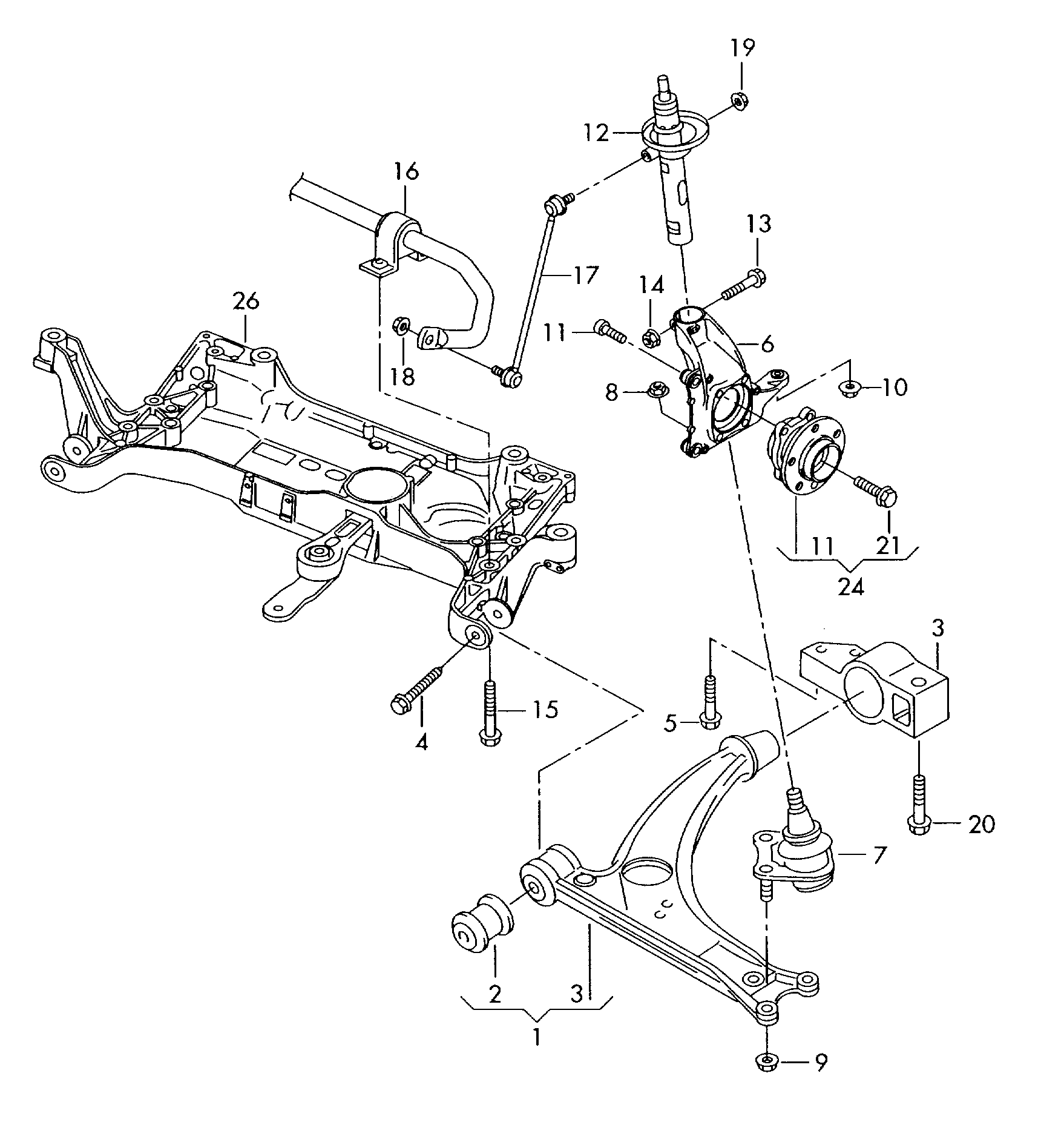 VW (FAW) 3C0 407 151 E - Рычаг подвески колеса unicars.by