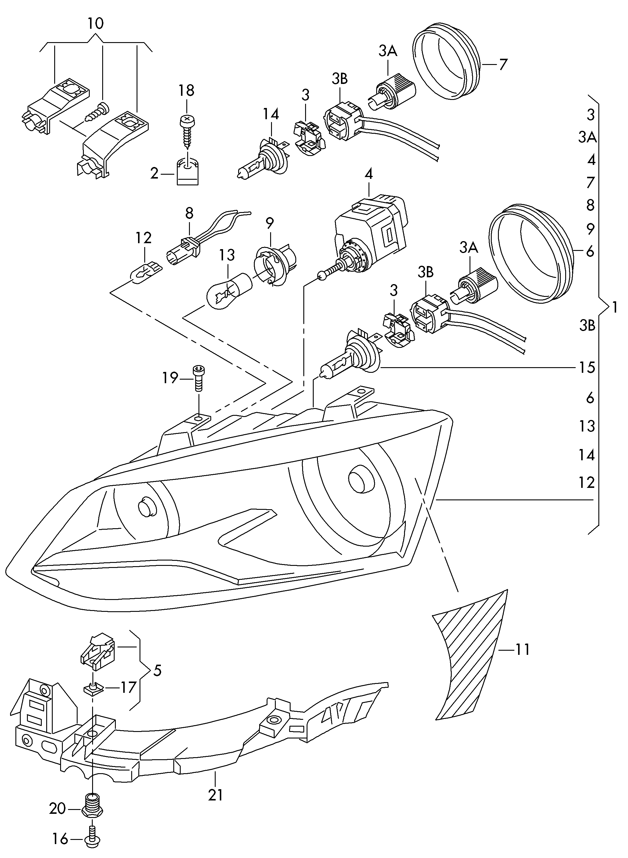 VW 6R0941295 - Регулировочный элемент, актуатор, угол наклона фар unicars.by