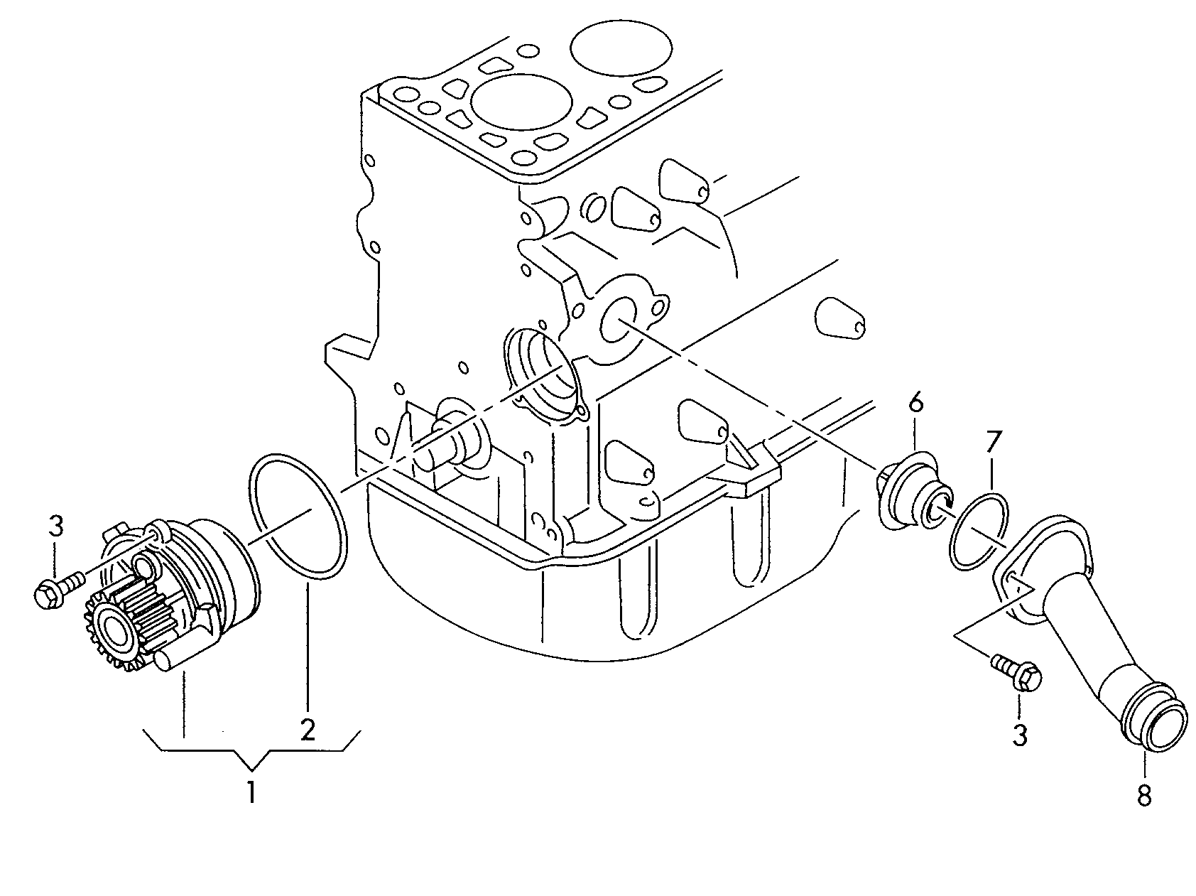 VW 045 121 121A - Фланец охлаждающей жидкости unicars.by