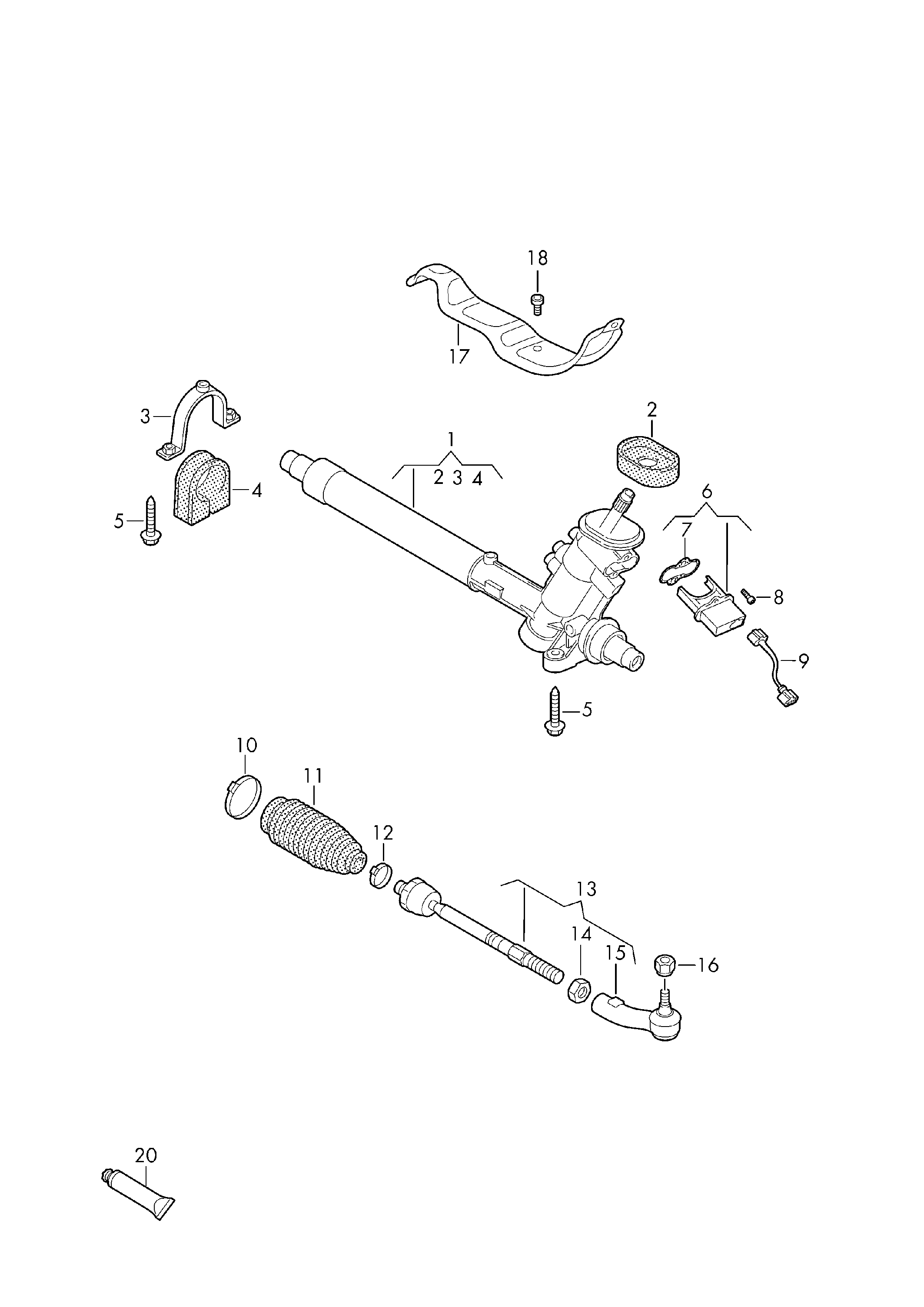 VAG 6Q0423803P - Осевой шарнир, рулевая тяга unicars.by