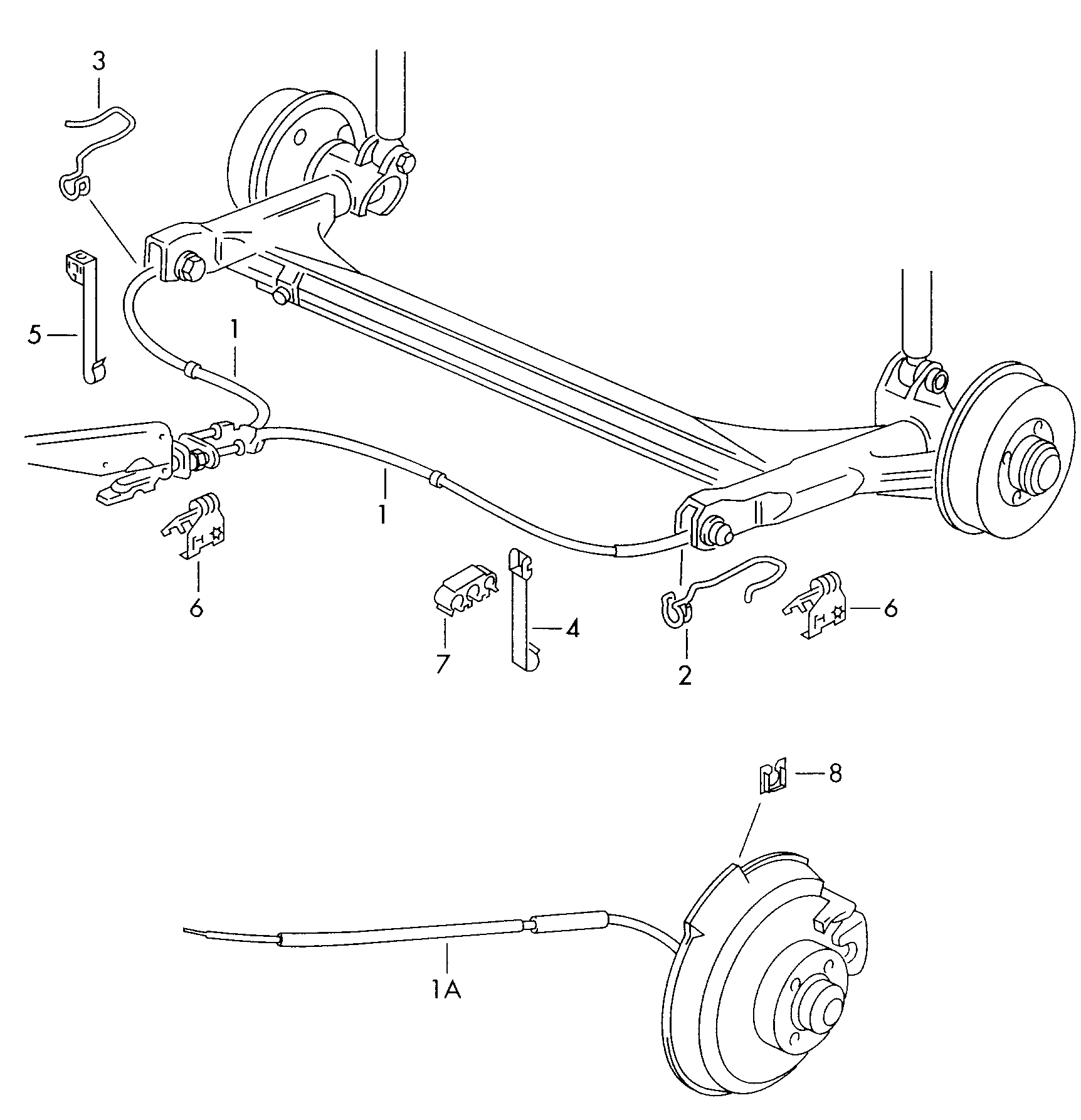 VAG 6N0711952E - Тросик, cтояночный тормоз unicars.by