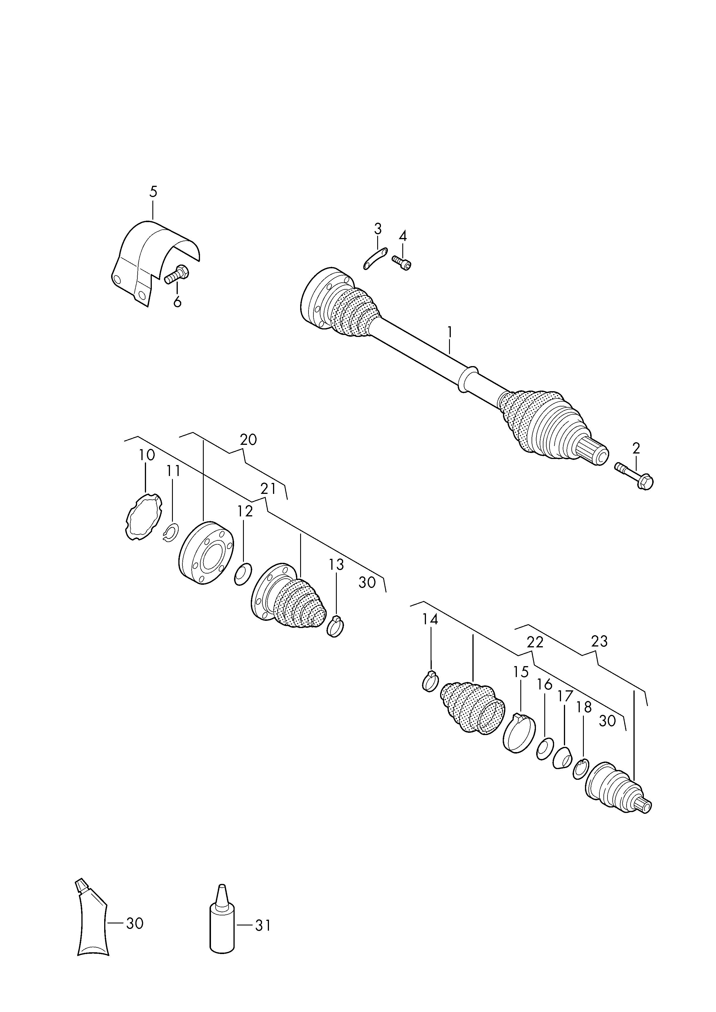 VAG 1K0498099E - Шарнирный комплект, ШРУС, приводной вал unicars.by