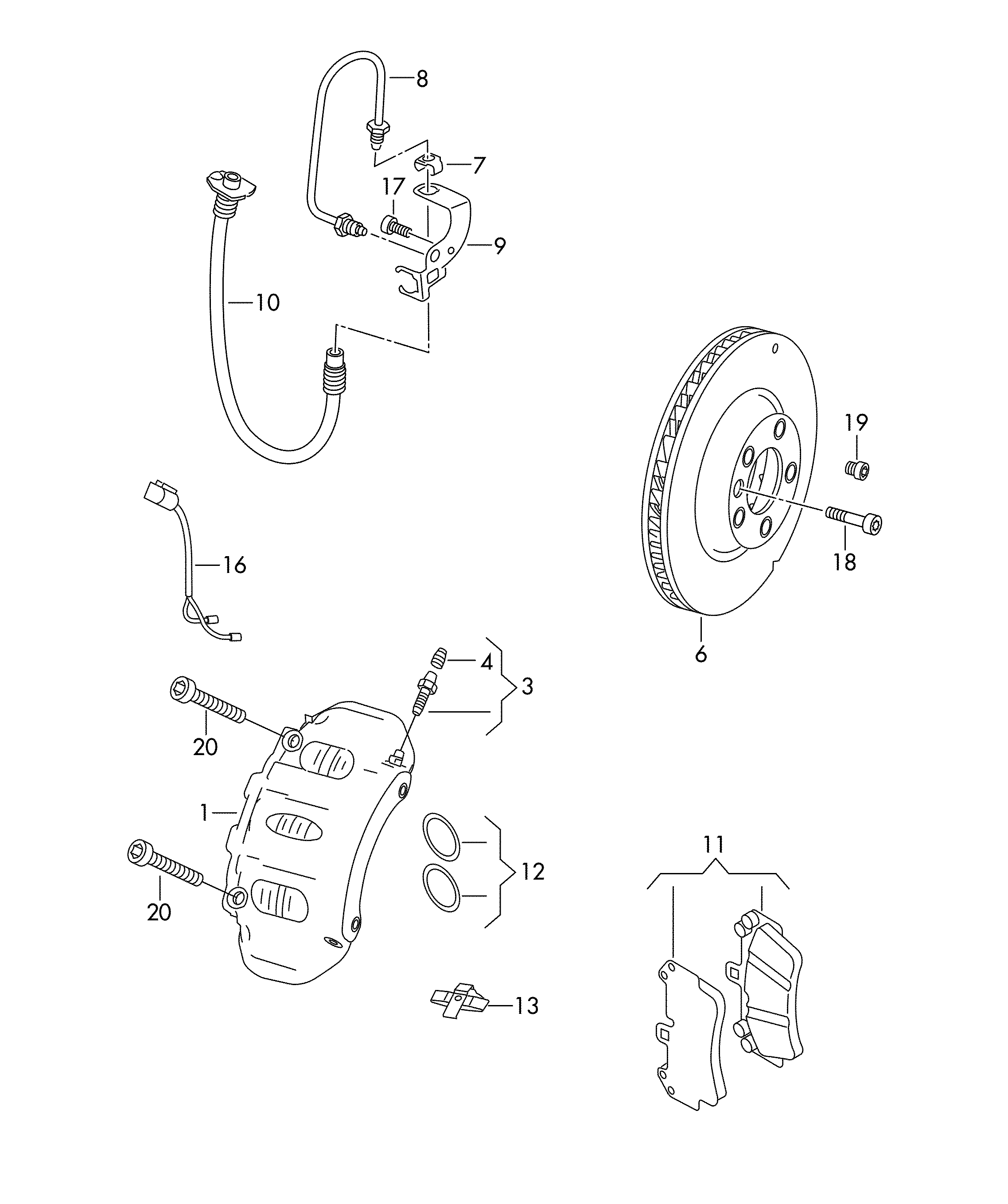 Skoda 7P6698451 - Тормозные колодки, дисковые, комплект unicars.by