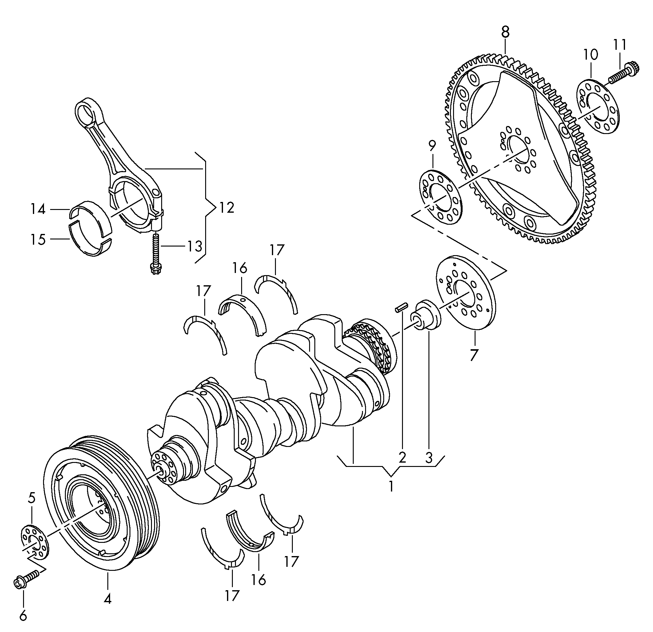 VAG 059 105 591 S - Комплект подшипников коленчатого вала unicars.by