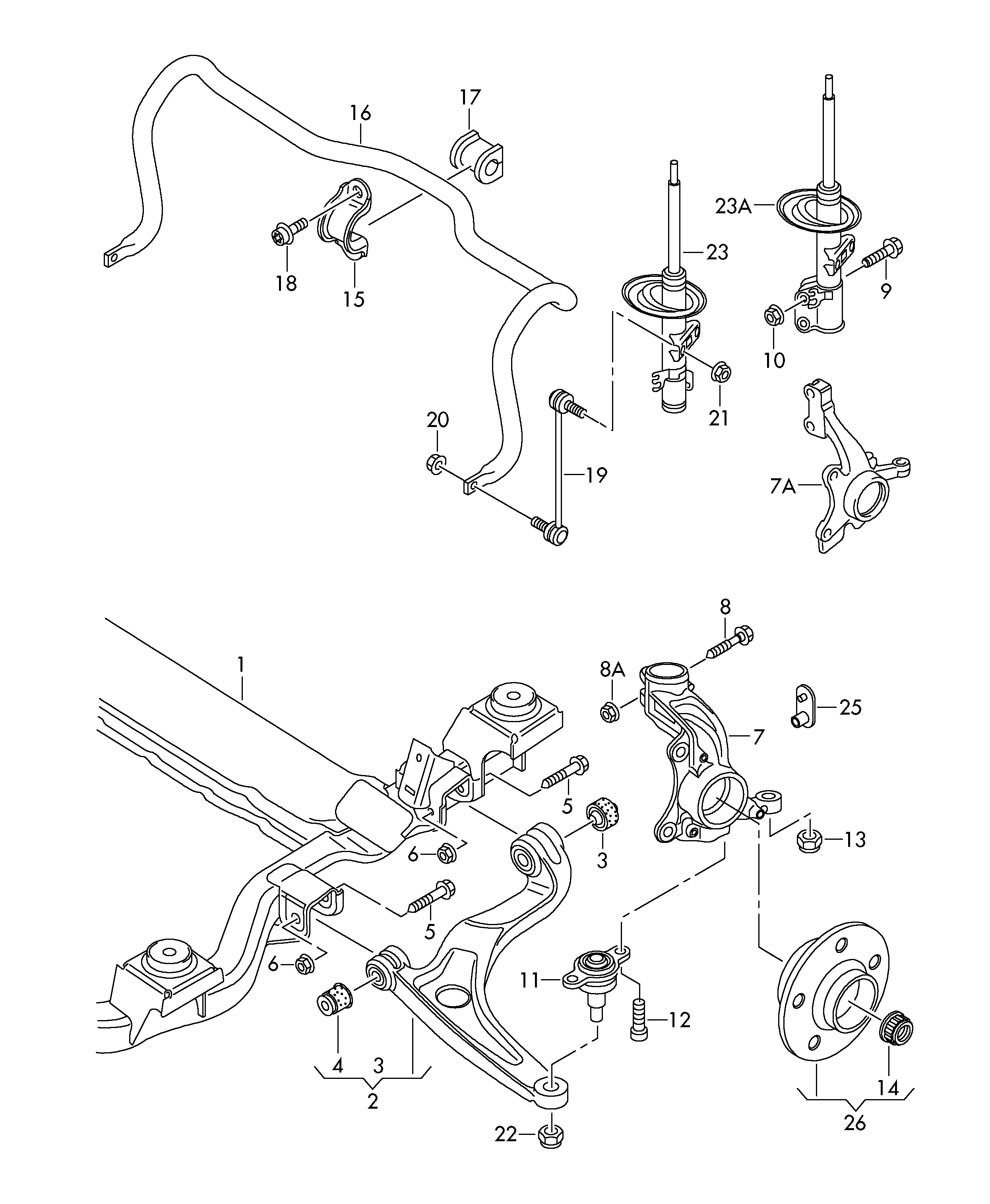 AUDI 7H0407361 - Шаровая опора, несущий / направляющий шарнир unicars.by