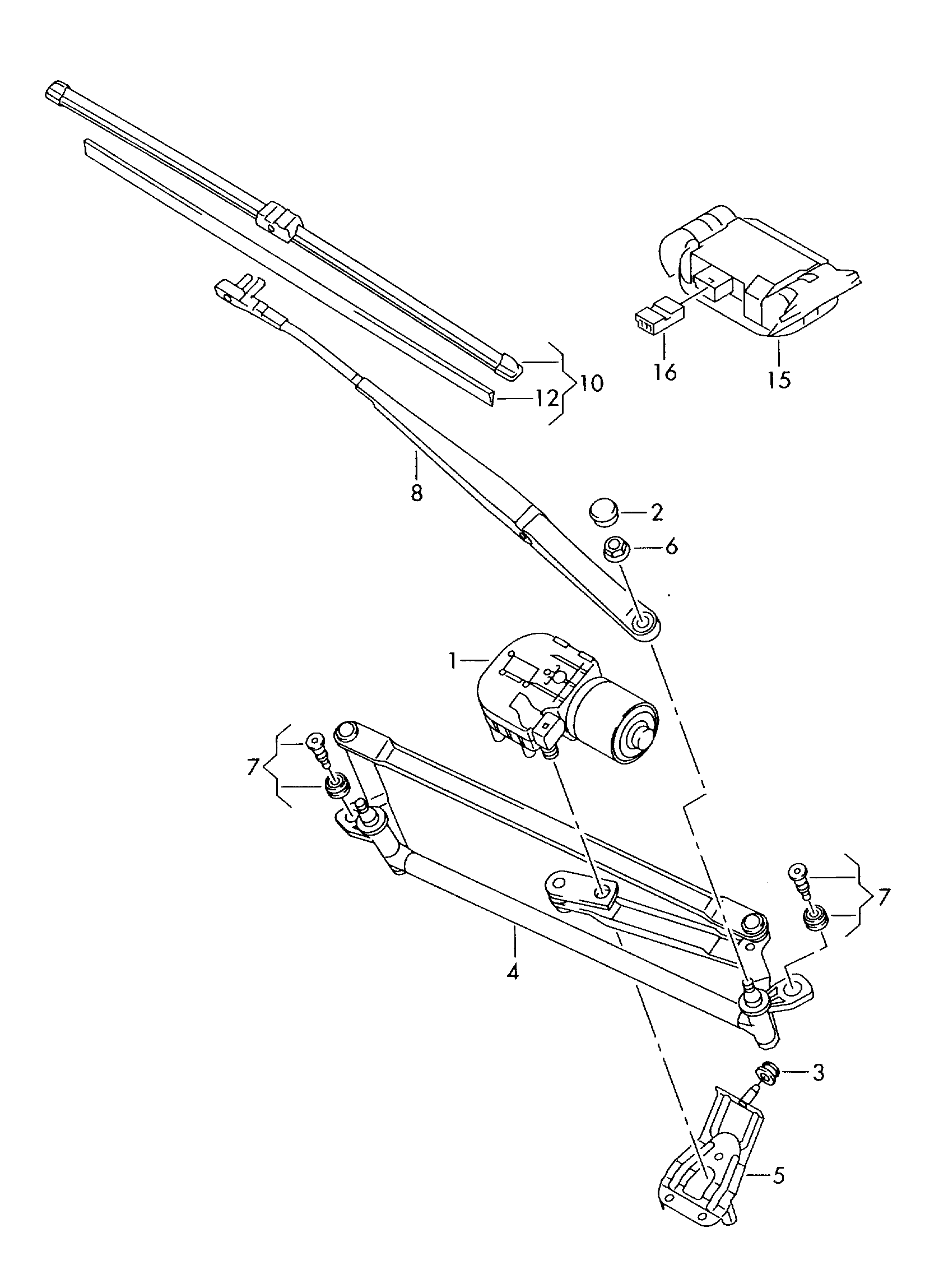 VAG 1Q1 955 119C - Двигатель стеклоочистителя unicars.by