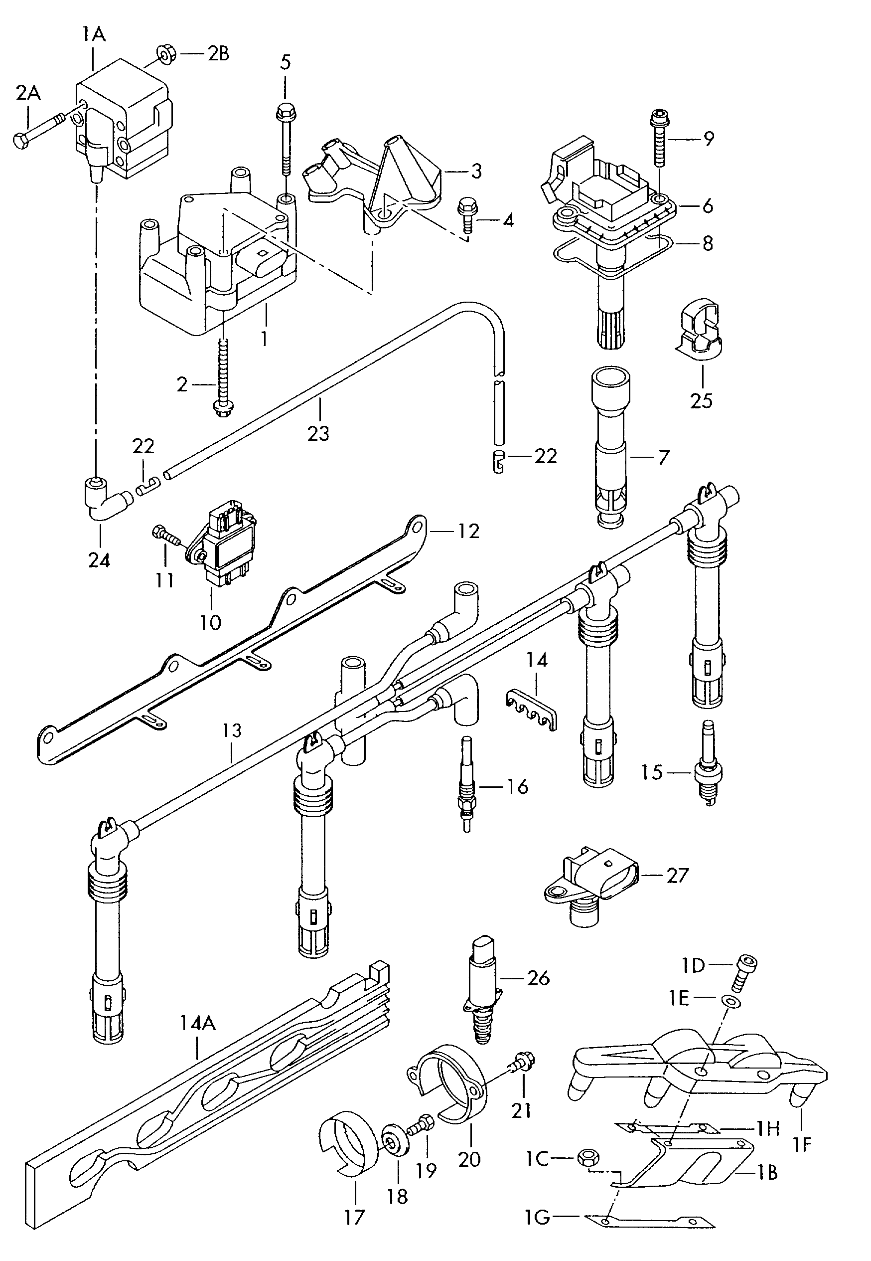 VW 06A905409P - Комплект проводов зажигания unicars.by