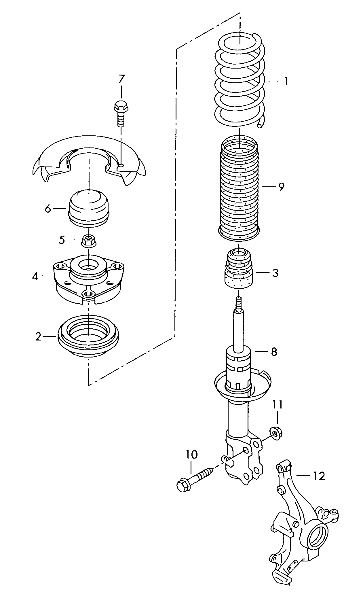 Skoda 1K0412249B - Подшипник качения, опора стойки амортизатора unicars.by