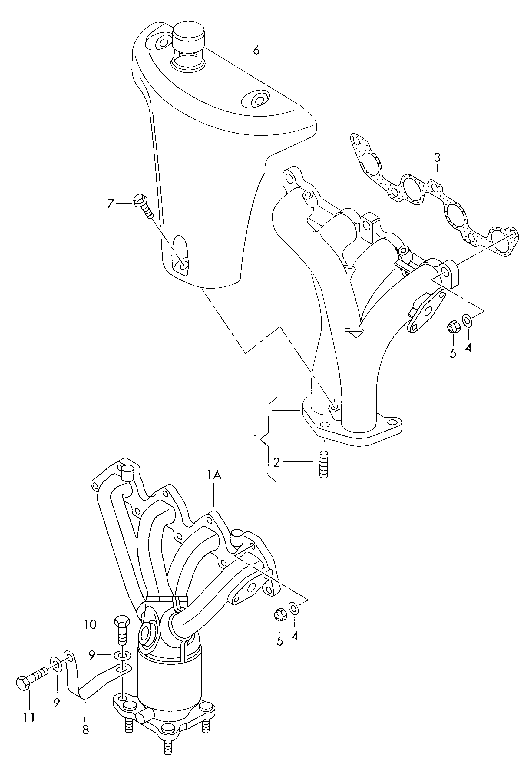 Seat 030 253 039 H - Комплект прокладок, выпускной коллектор unicars.by