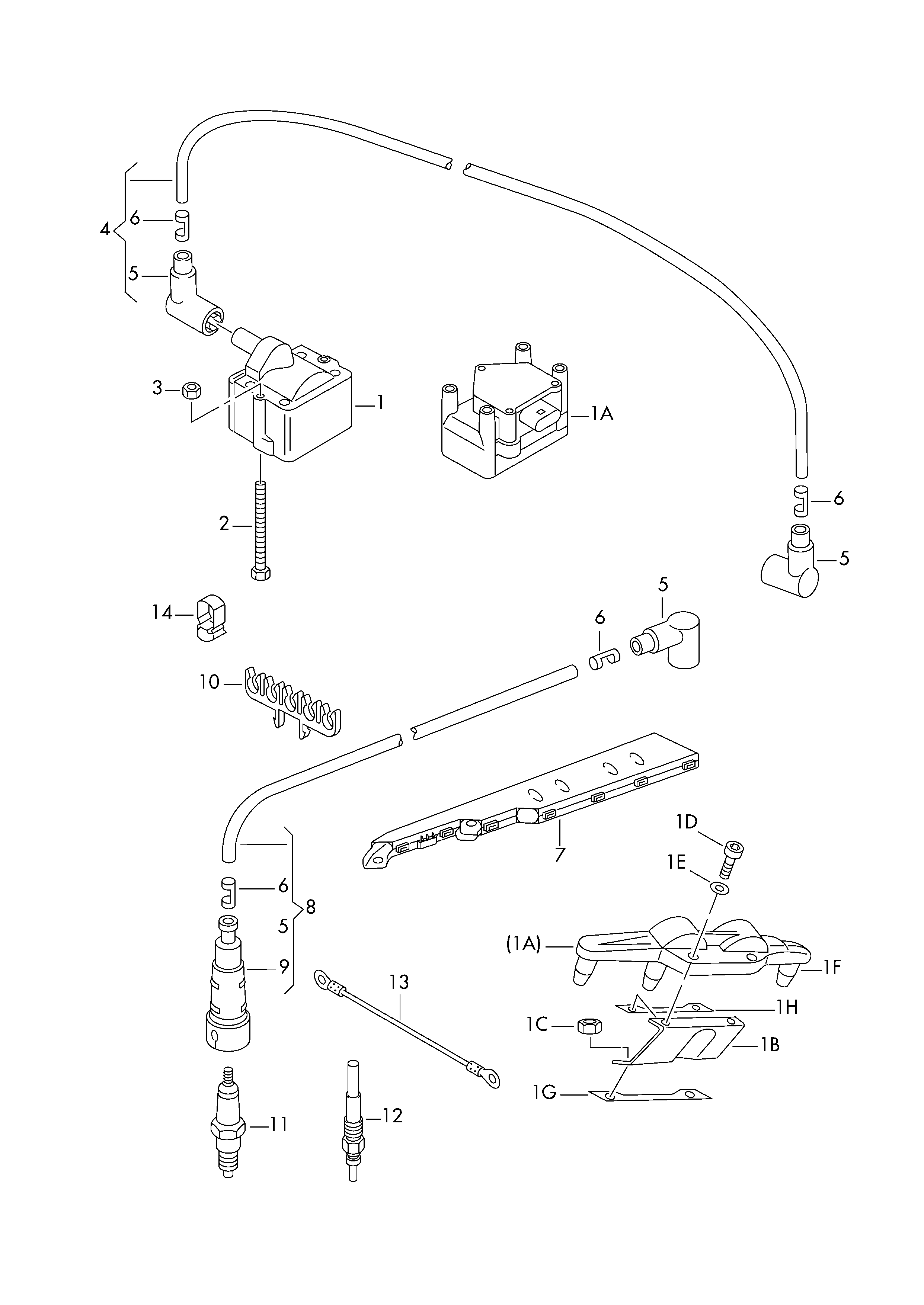 VW 030 905 430 N - Комплект проводов зажигания unicars.by