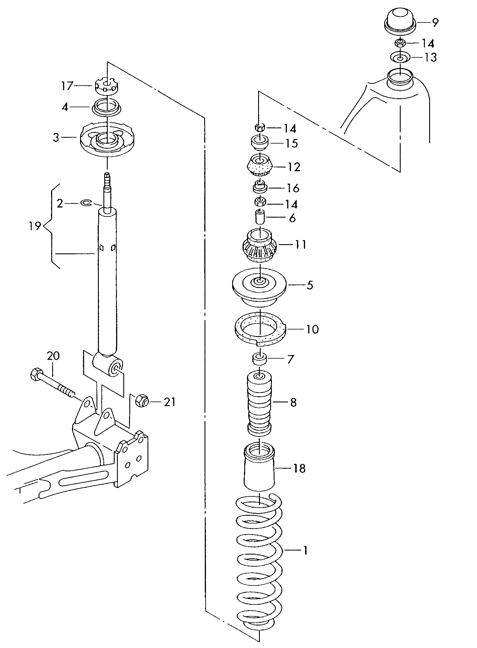 VW 191512117 - Опора стойки амортизатора, подушка unicars.by