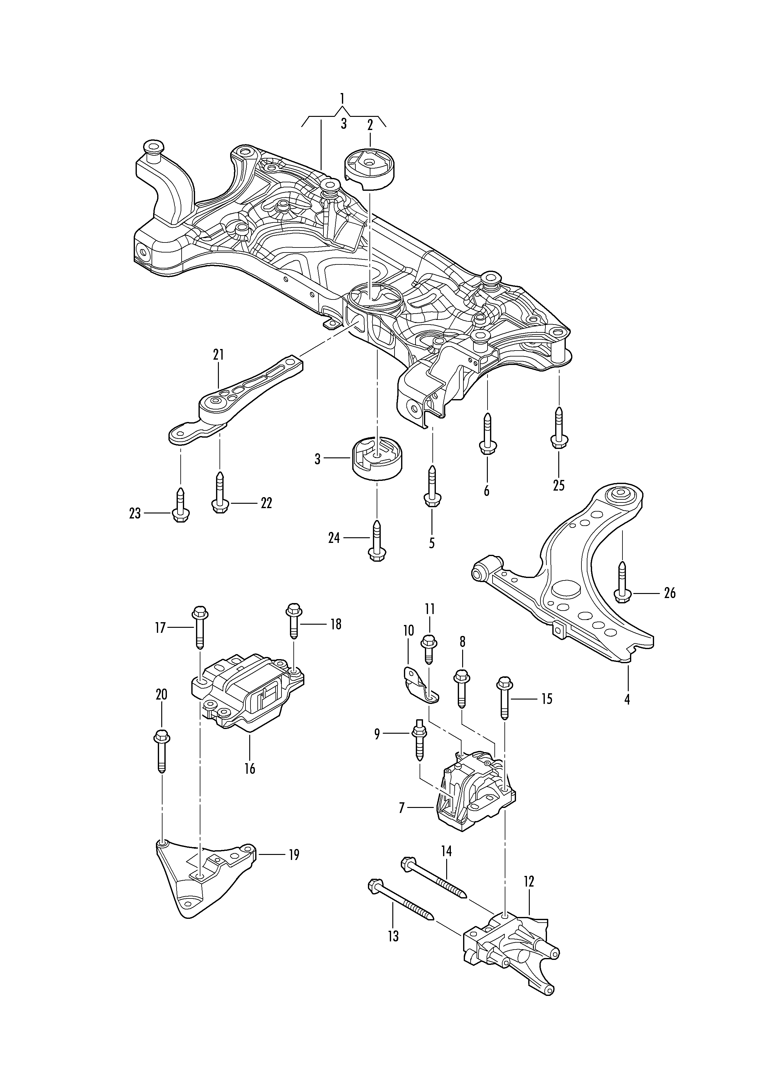 VW 1K0199868R - Подушка, опора, подвеска двигателя unicars.by