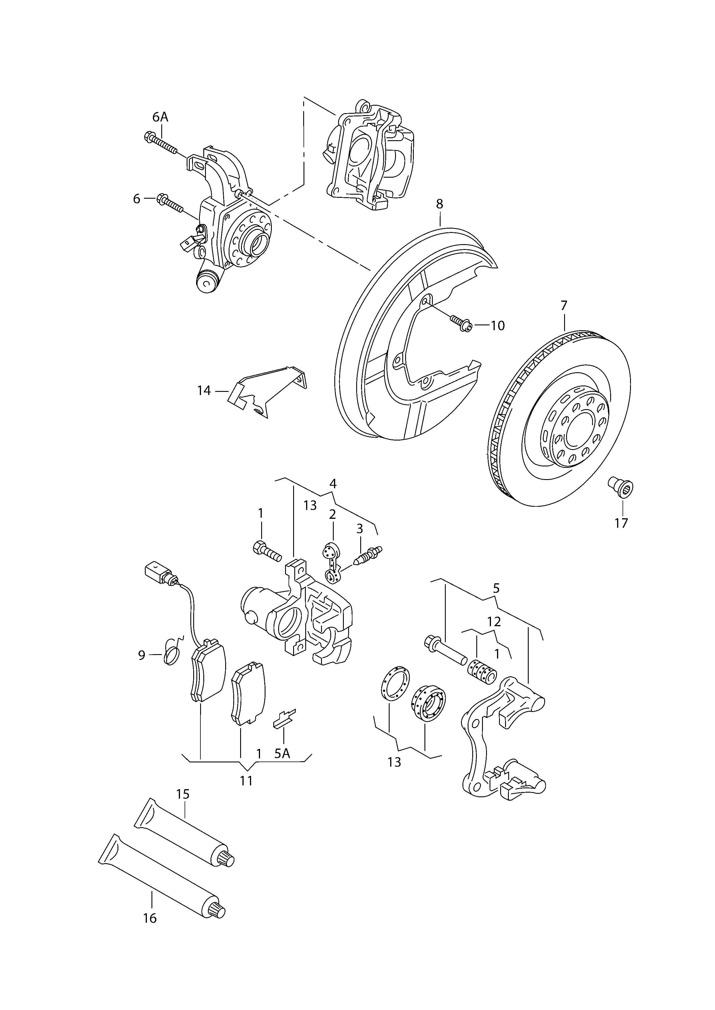 VW 3D0 698 451 A - Тормозные колодки, дисковые, комплект unicars.by